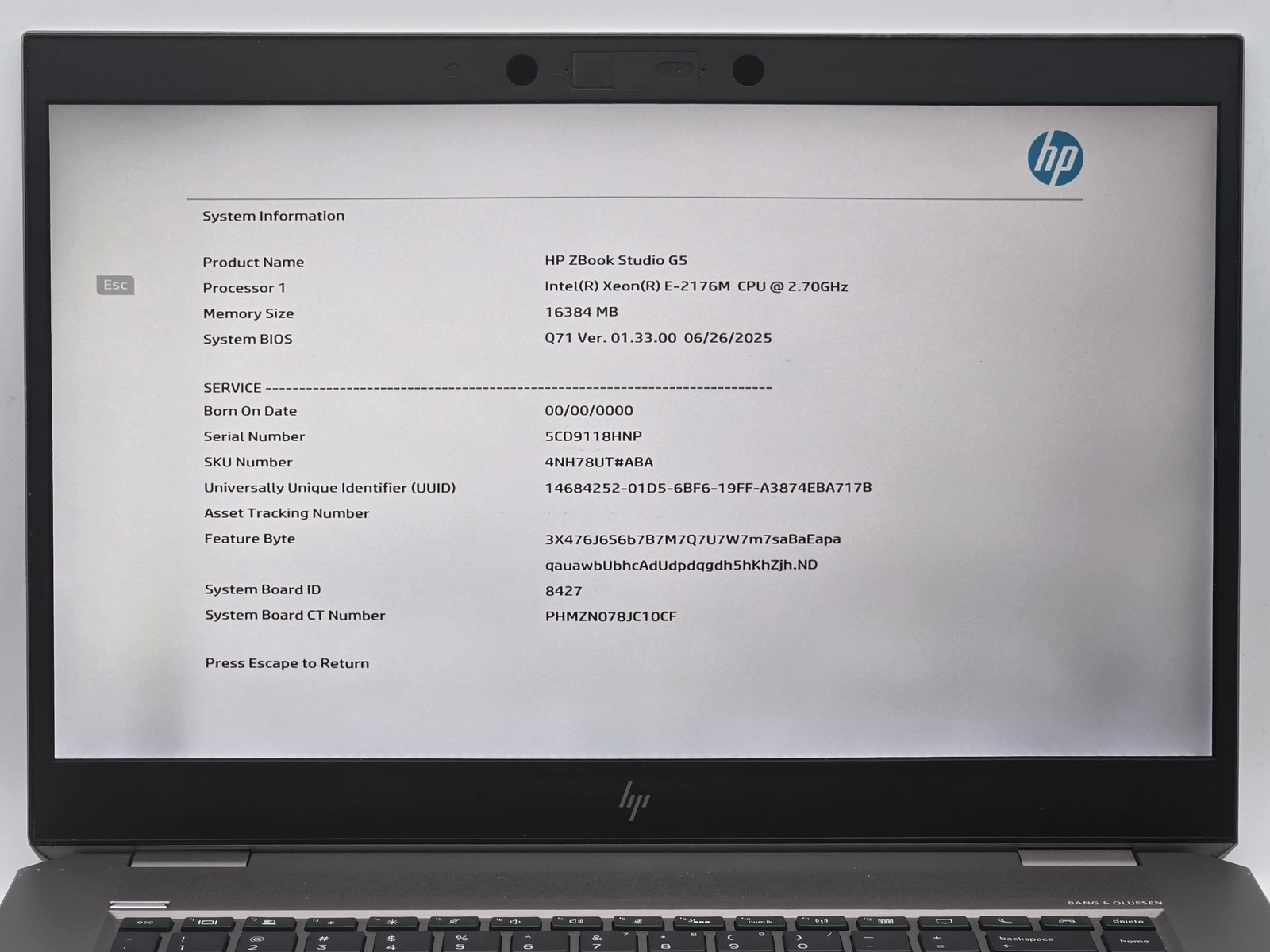 HP ZBook Studio G5 15″ FHD XEON E-2176M 1TB SSD 16GB W11P Quadro P1000 120Hz