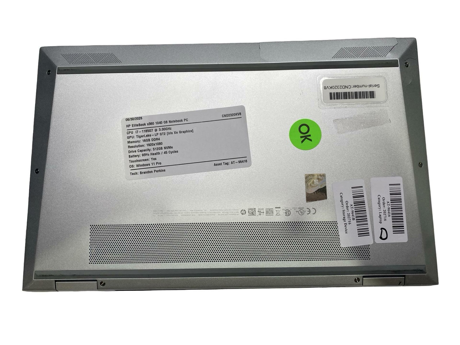 HP EliteBook x360 1040 G8 TS i7 1185G7 16GB 512GB Win11Pro