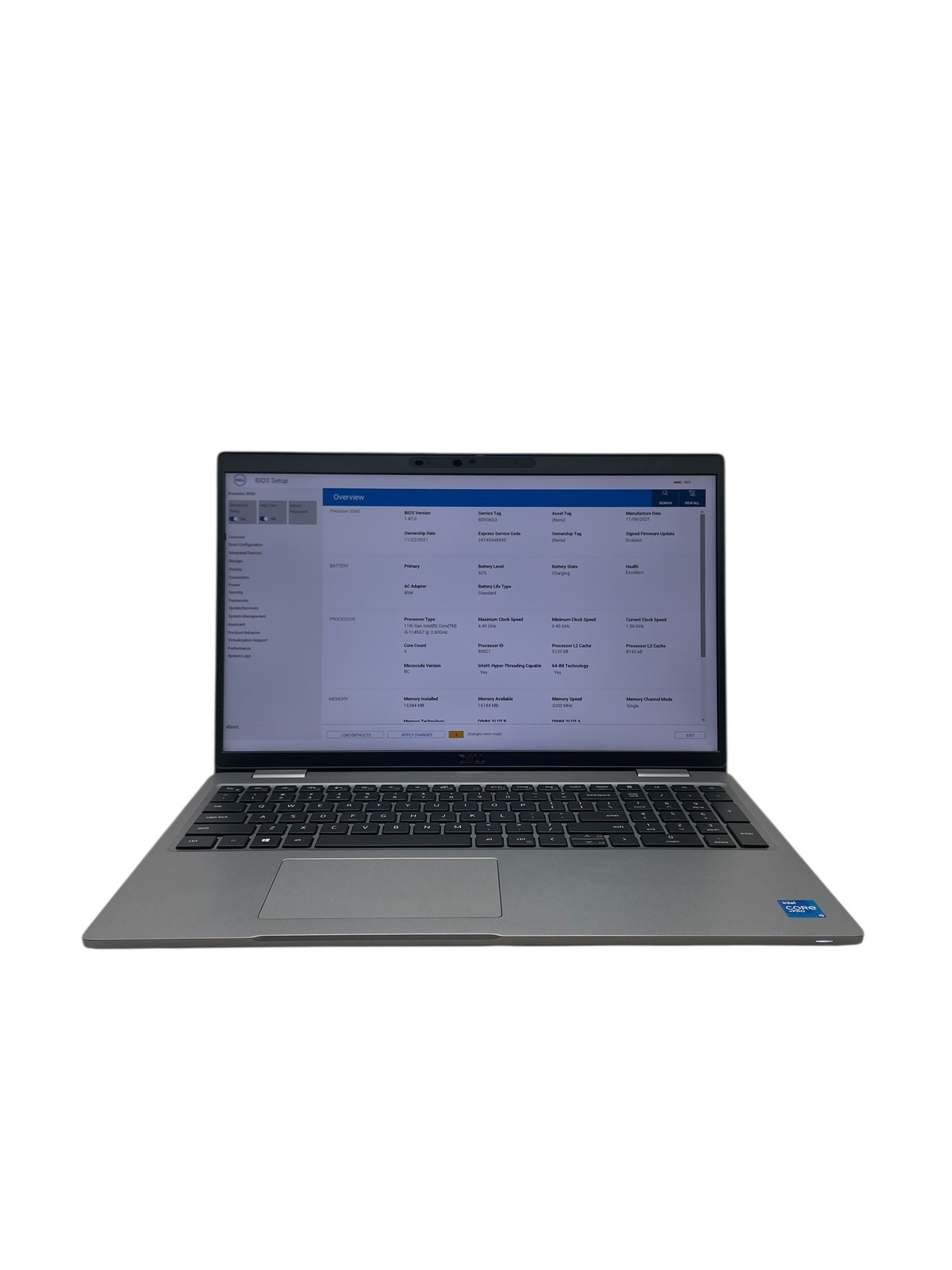 DELL PRECISION 3560 15″ I5-1145g7 16GB 128GB – Grade C Low Battery Health