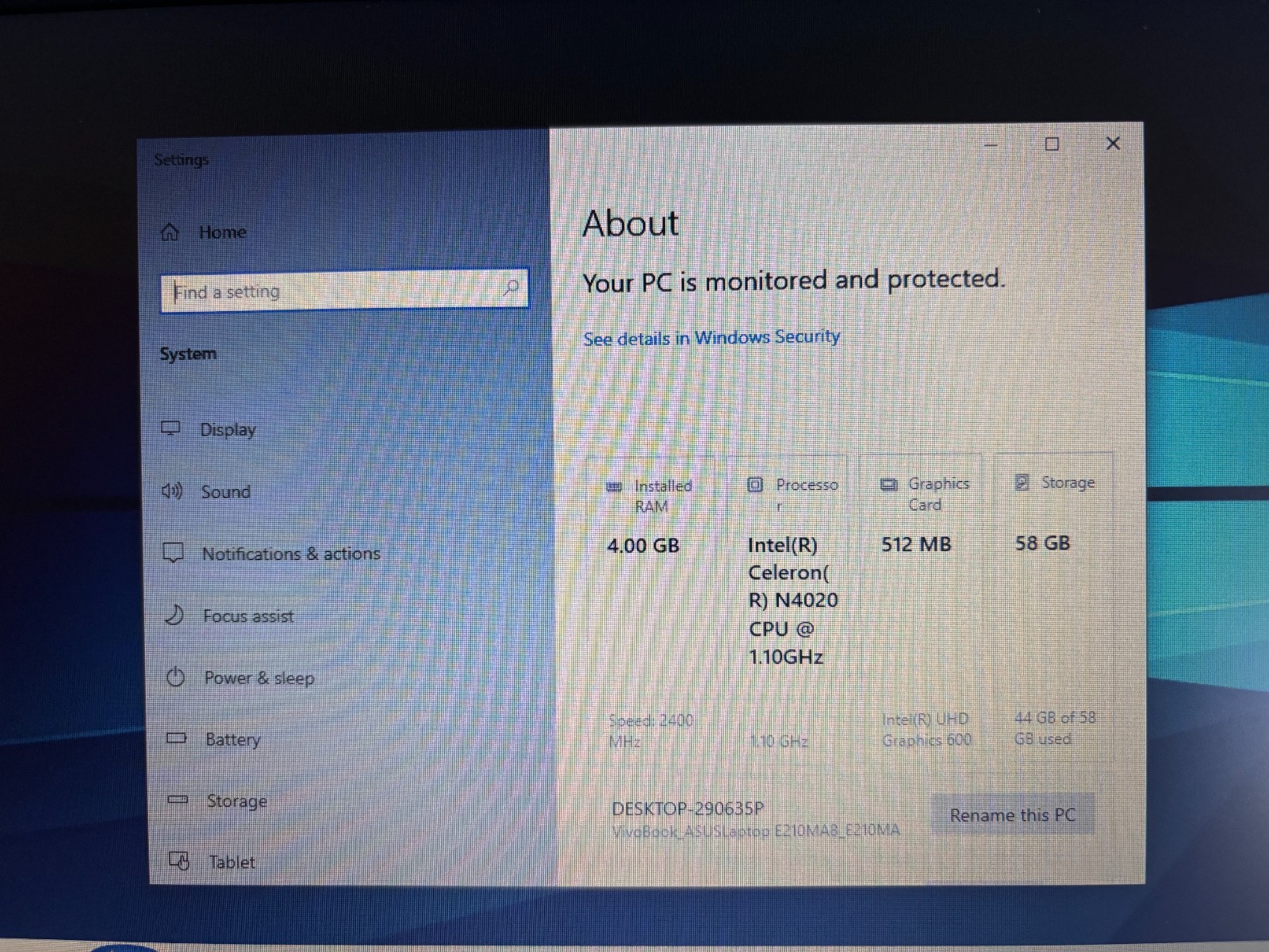 ASUS E210MA 11.6″ Intel Celeron N4020 4GB • 64GB eMMC • Windows 10 • GREAT #11