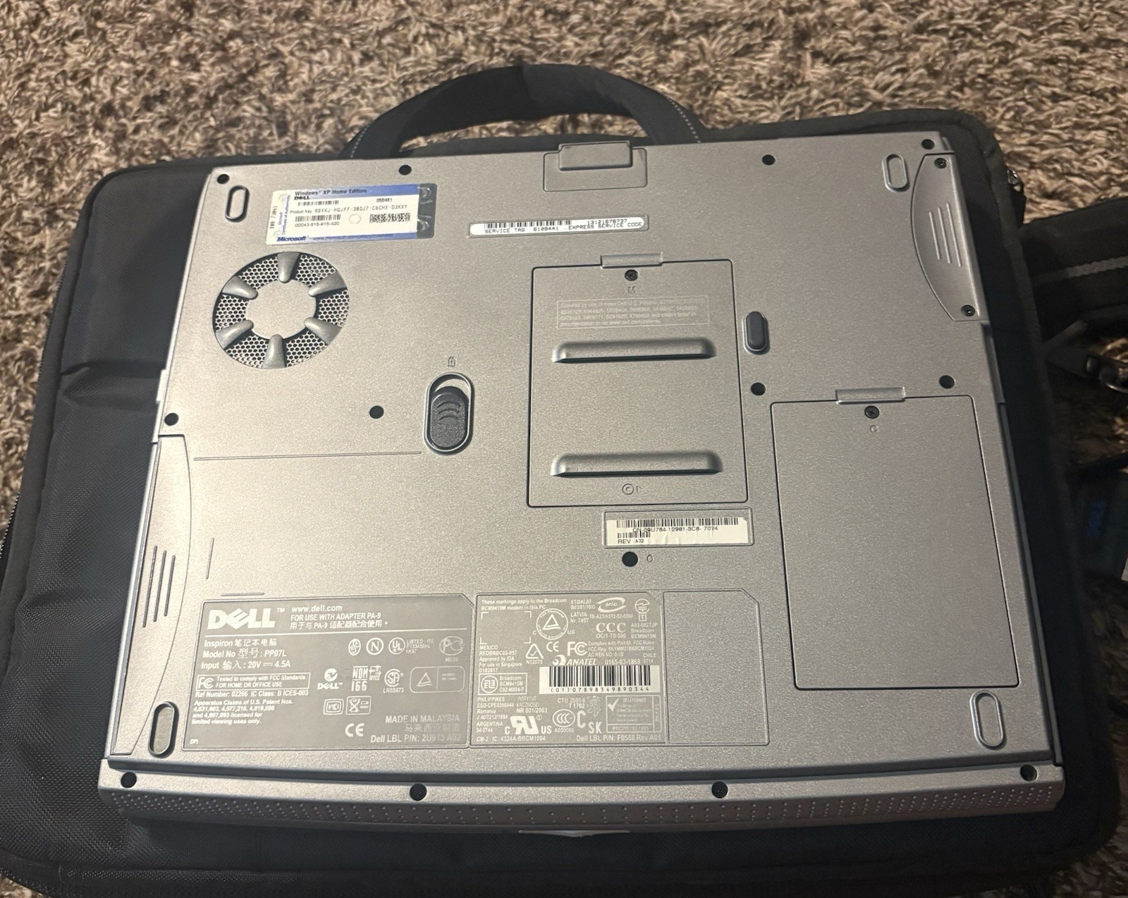 Dell Inspiron 1100 PP07L Notebook Laptop Windows XP/ Holds Charge/Working