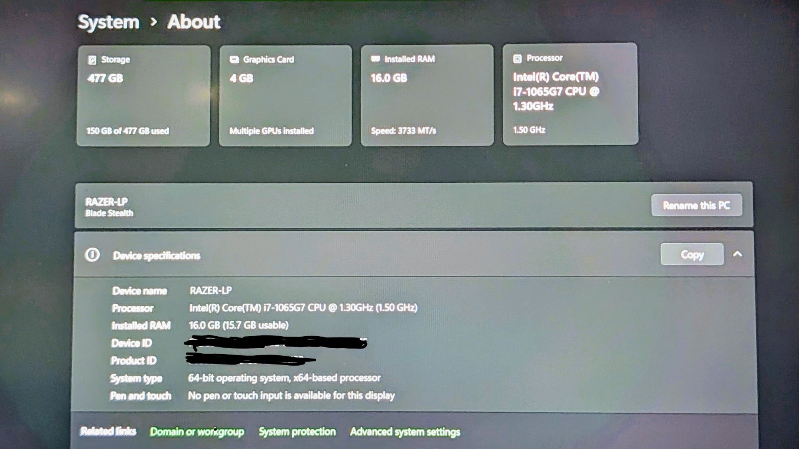 Razer Blade Stealth 13 i7-1165G7 16GB 512GB 13.3″ FHD 120Hz NVIDIA GTX 1650 Ti