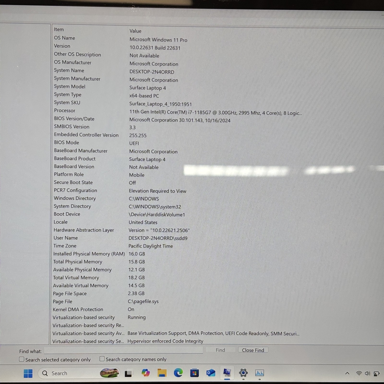 Microsoft Surface Laptop4 1951 IntelCore i7-1185G7 3GHz 16GB RAM 256GB SSD 13.5″
