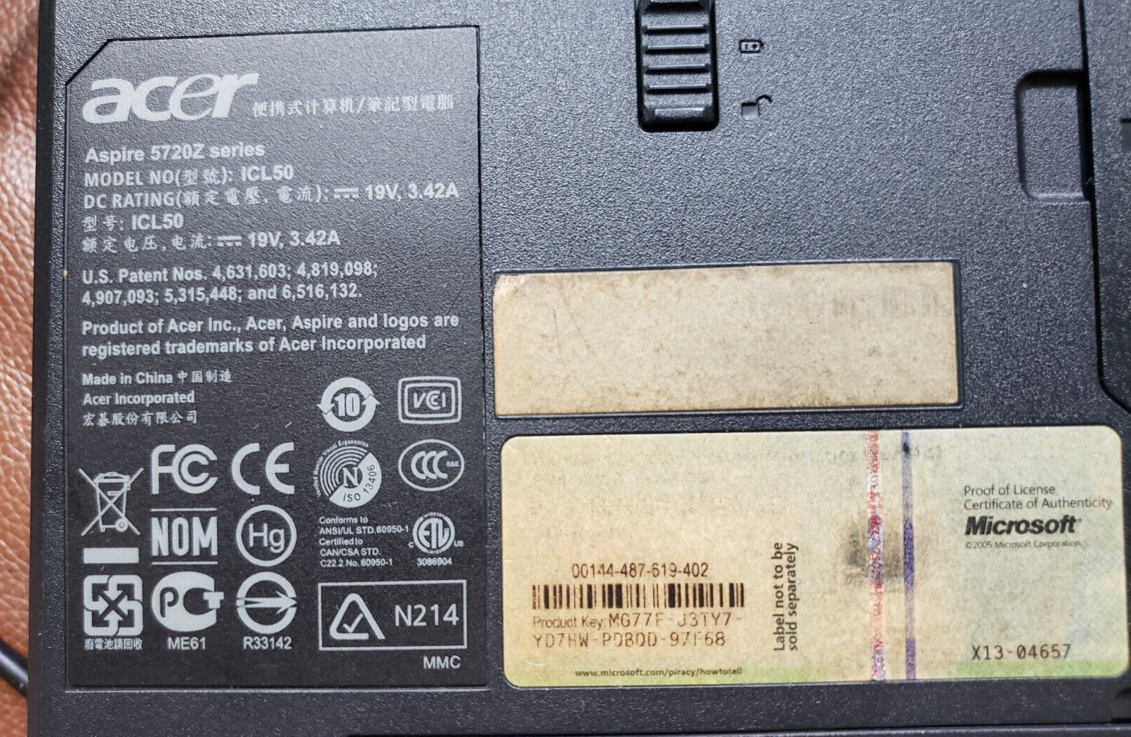 Acer Aspire 57720Z, ICL50 15.4″ Laptop Windows 7 RAM 2.00GB “For Parts only”