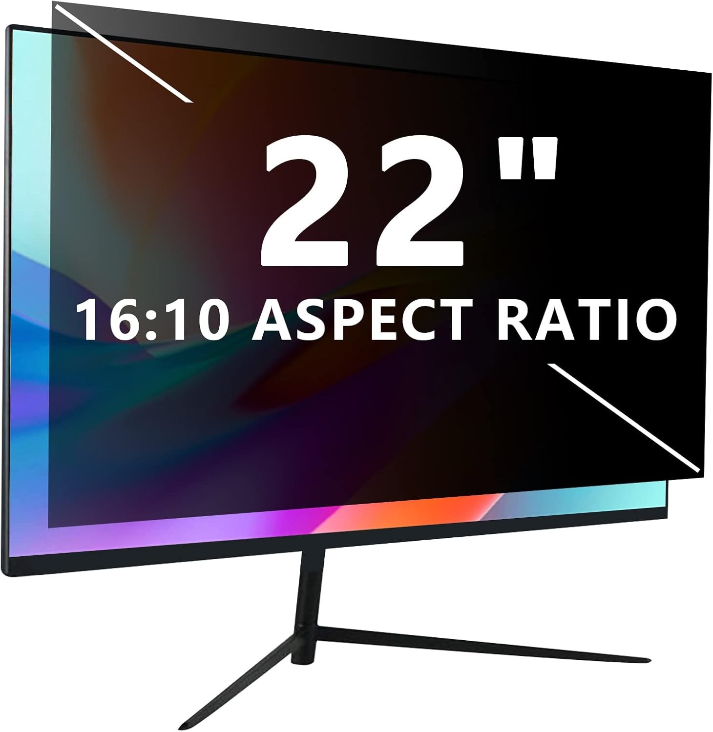 22 Inch Computer Privacy Screen, Removable Anti Glare Filter for Laptop Monitor