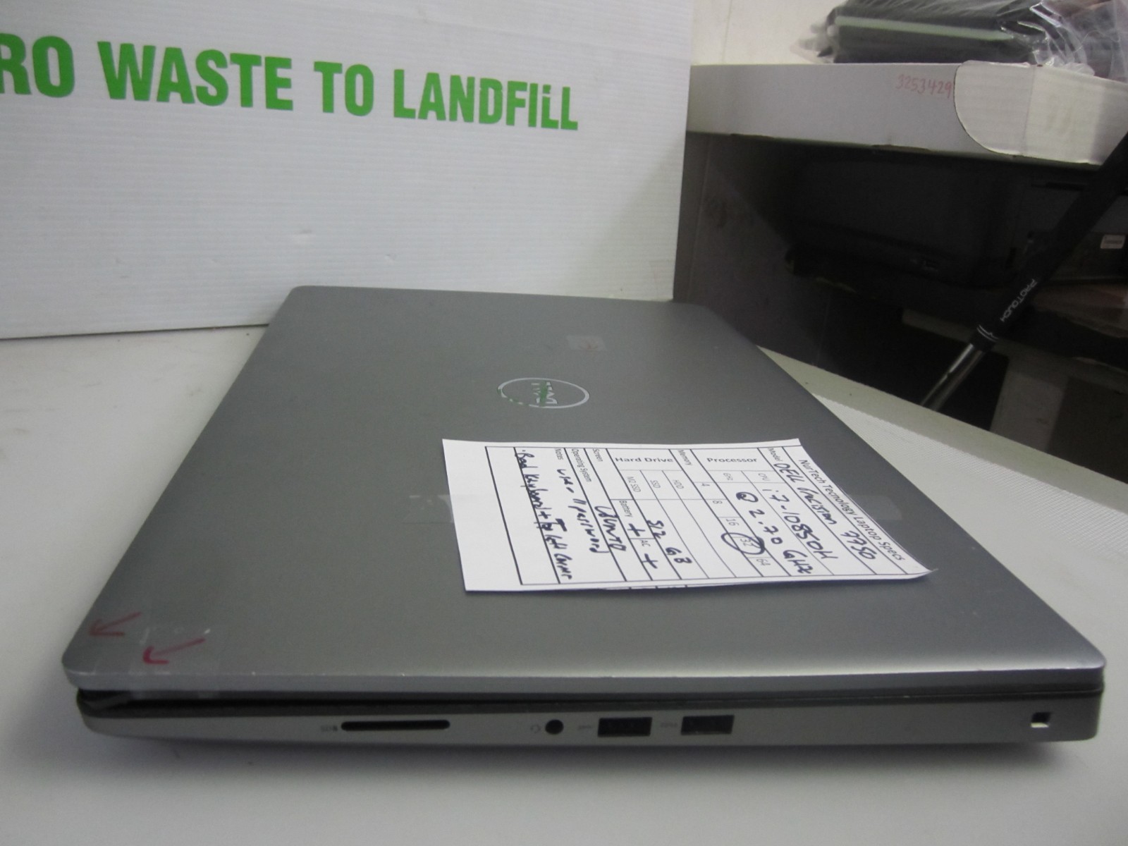 Dell Precision 7750 i7-10850H 2.70GHz 32GB 512GB M2SSD UBUNTU Laptop NO AC READ=