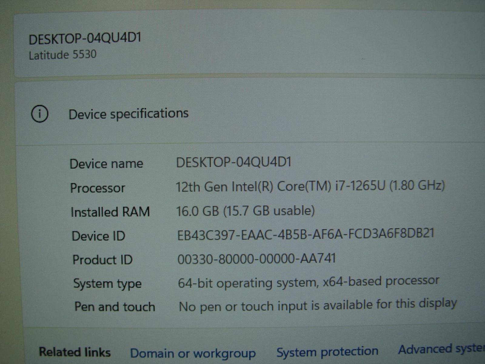 Dell Latitude 5530 15.6″FHD i7-1265U 1.8GHz 16GB 512GB SSD Win 11Pro +Charger
