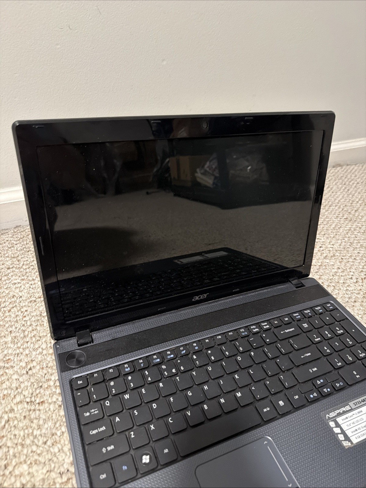 Acer Aspire PEW71 Laptop 5733 15.5″ i5 Win7 500gb 6gb Memory PARTS ONLY