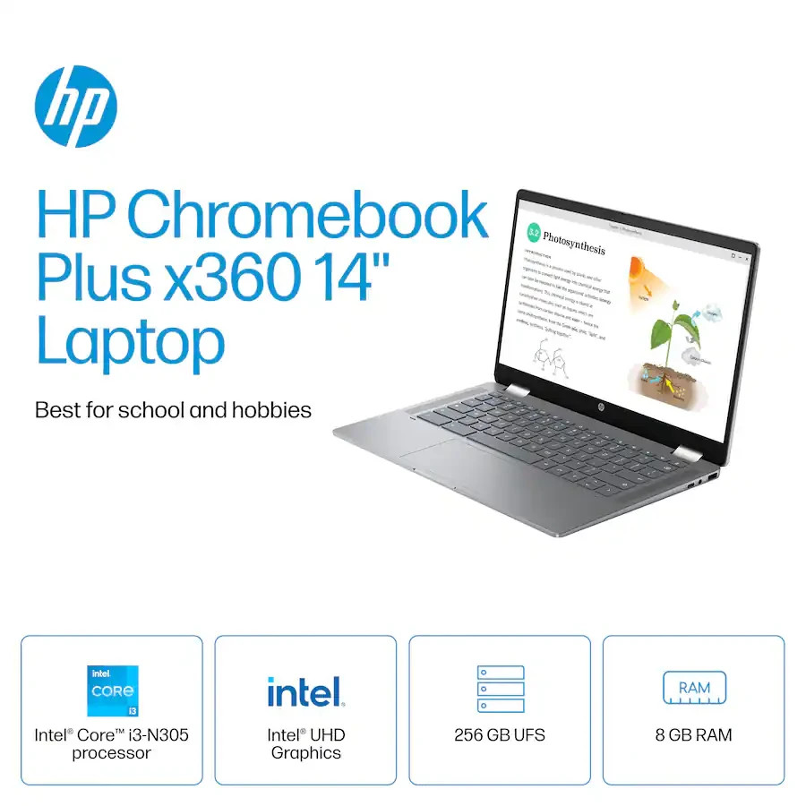 HP – 14″ 2-in-1 Full HD Touch-Screen Chromebook Plus Laptop – Free Shipping