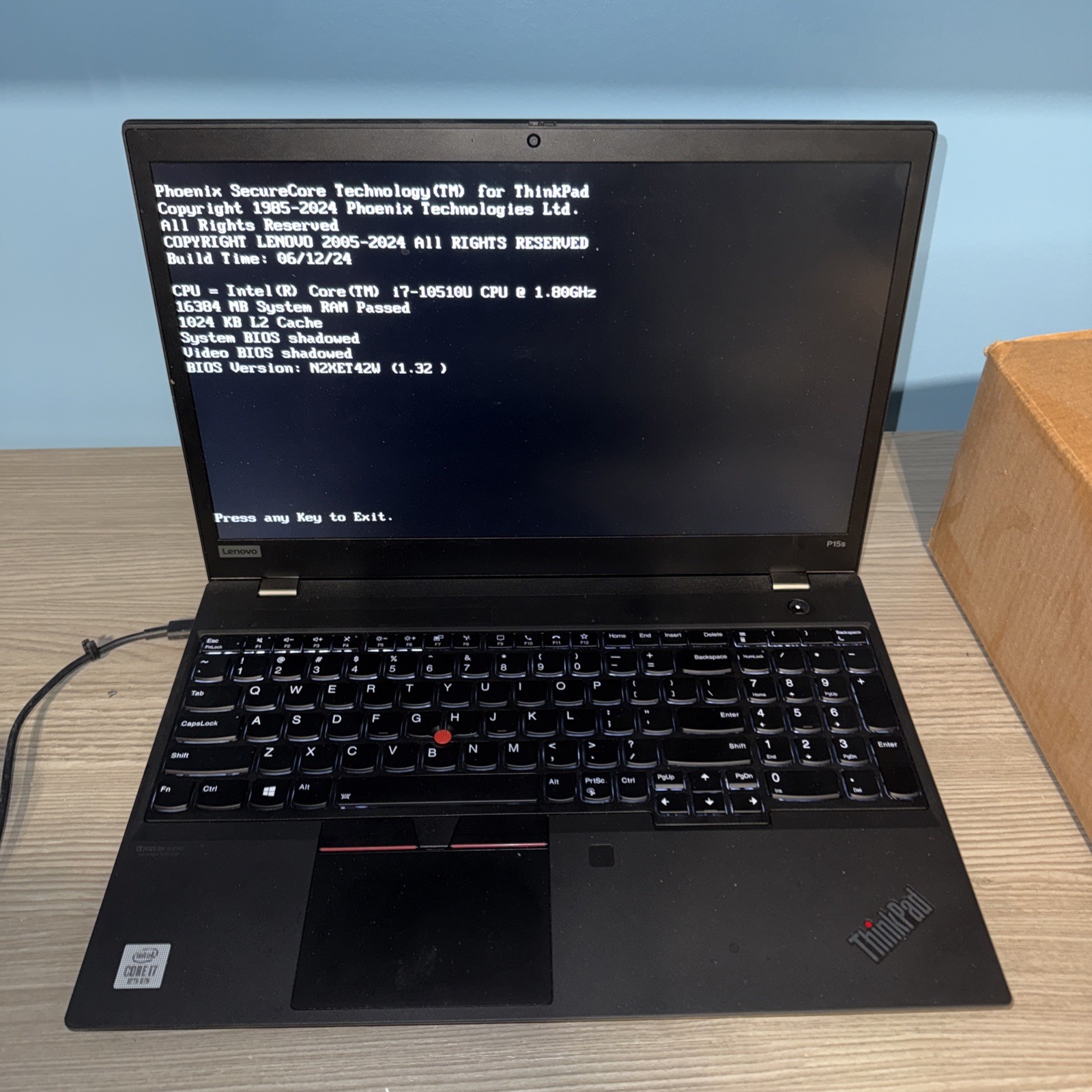 Lenovo ThinkPad P15s Gen 1 15.6″ i7-10510U 16GB RAM, No Storage, Boots to BIOS