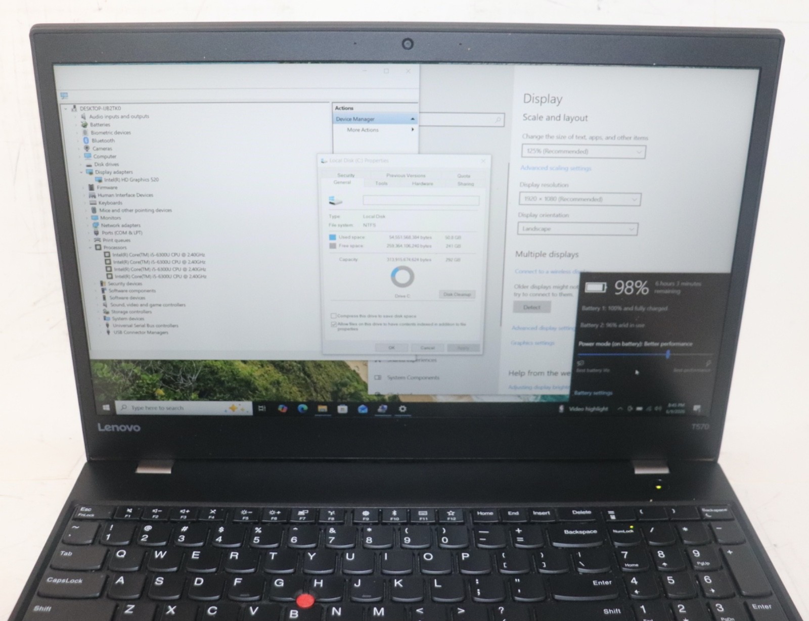 Lenovo ThinkPad T570 i5 16GB RAM 512GB SSD Dual Boot Windows 10 & Kali Linux