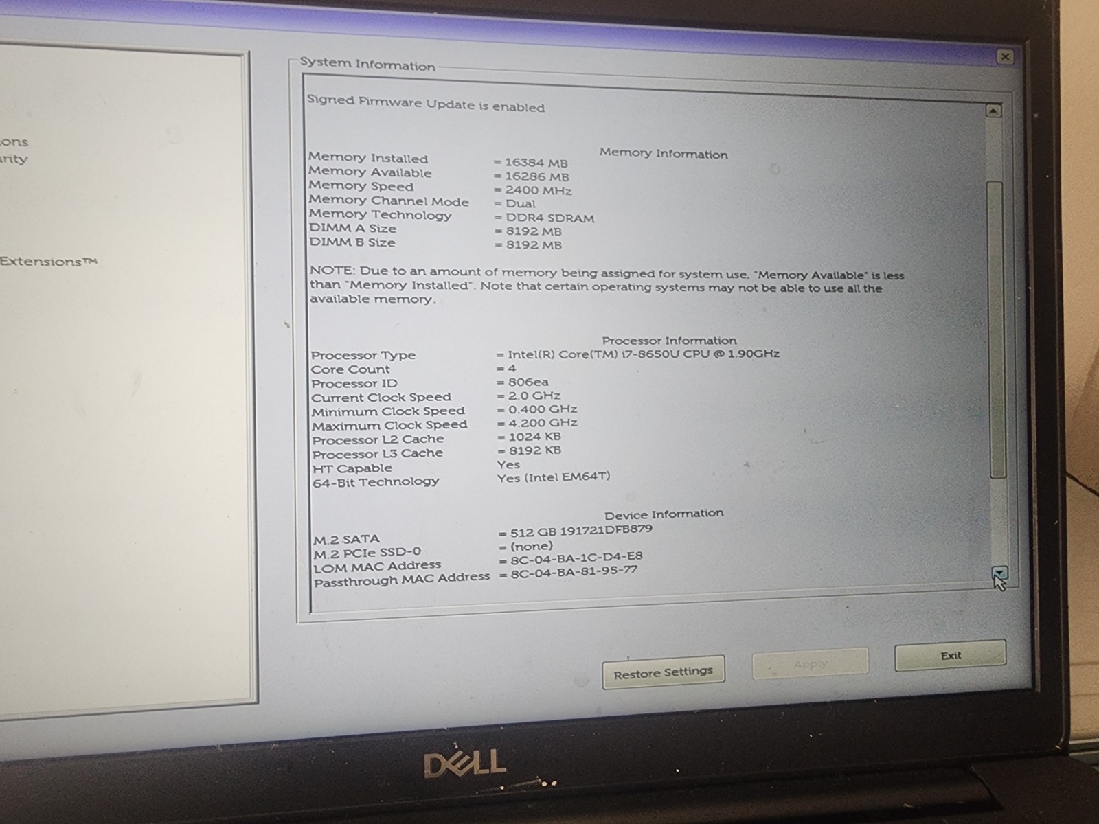 Dell Latitude 7290 12.5″ FHD Core i7-8650U 1.9Ghz 16GB RAM 500GB SSD Laptop