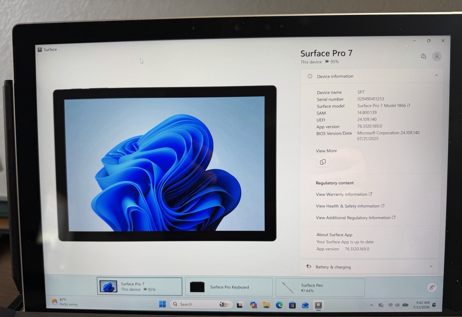 MICROSOFT SURFACE PRO 7 Tablet i7-+ 16 GB + 256 GB Discount
