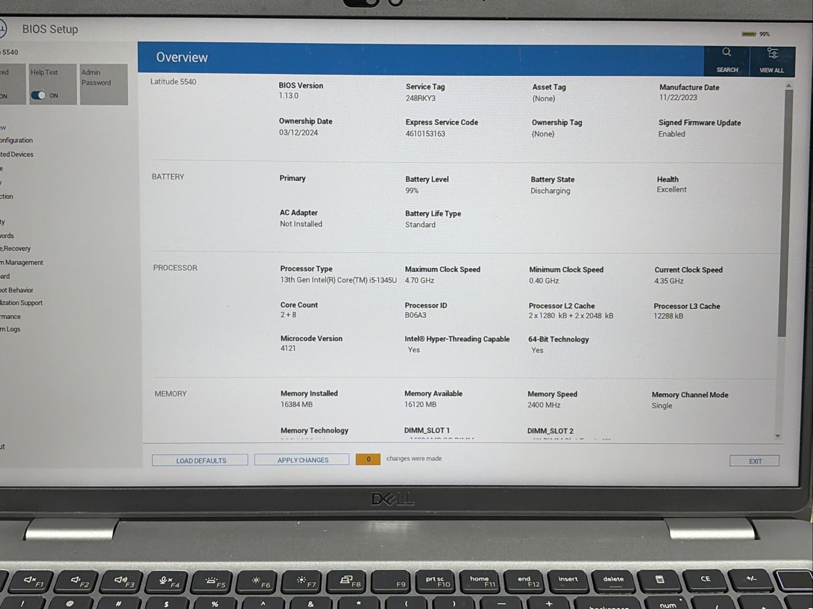 Dell Latitude 5540 Laptop | Core i5-1345U @ 3.5GHz, 16GB RAM, 512GB SSD *Parts*
