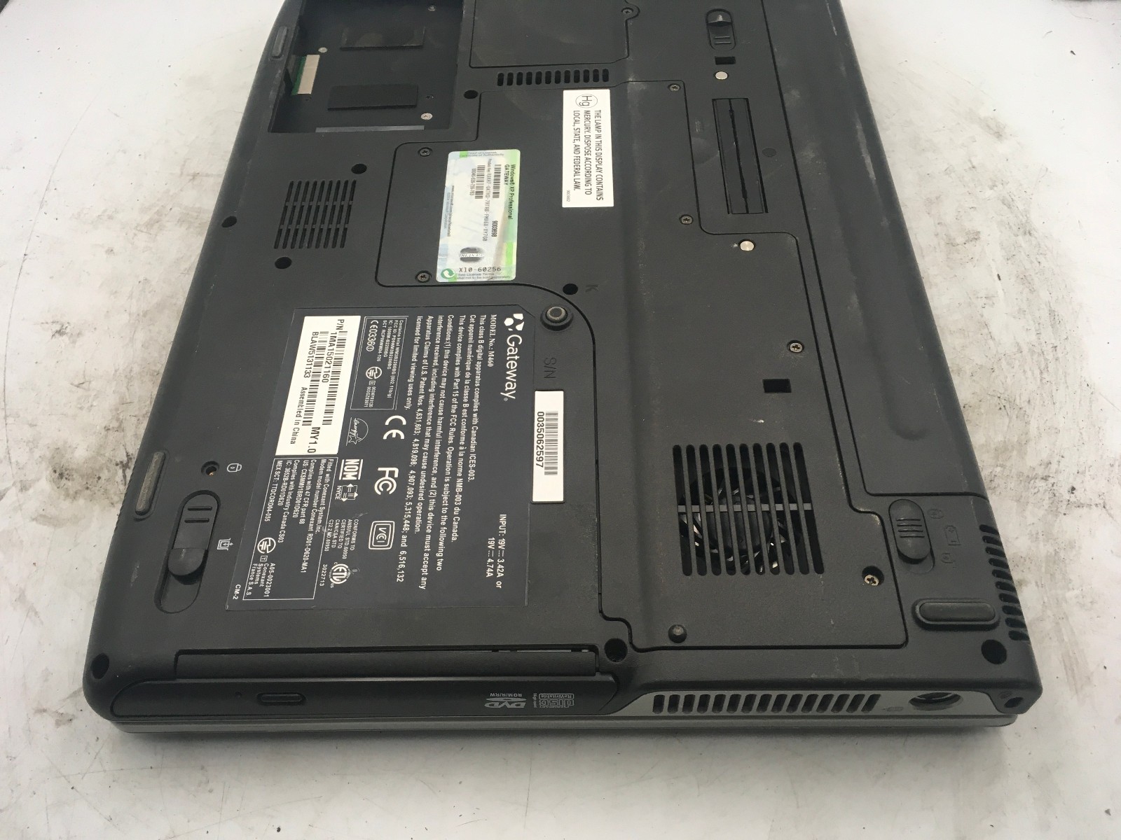 GATEWAY M460 – BOOTS TO BIOS – INTEL PENTIUM M – 1GB RAM – NO OS – READ DESC -BB