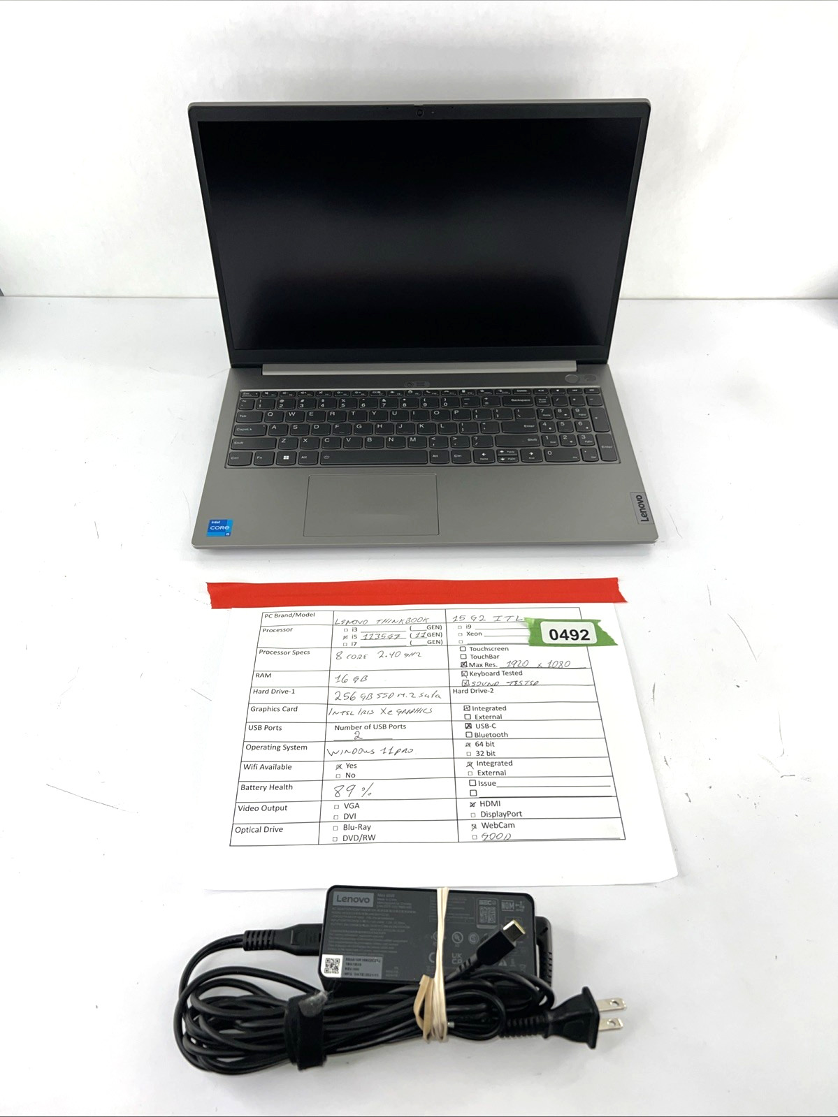 Lenovo ThinkBook 15 G2 ITL 15.6″ i5-1135G7 16GB 256GB SSD Win11 Pro w/AC BUNDLE