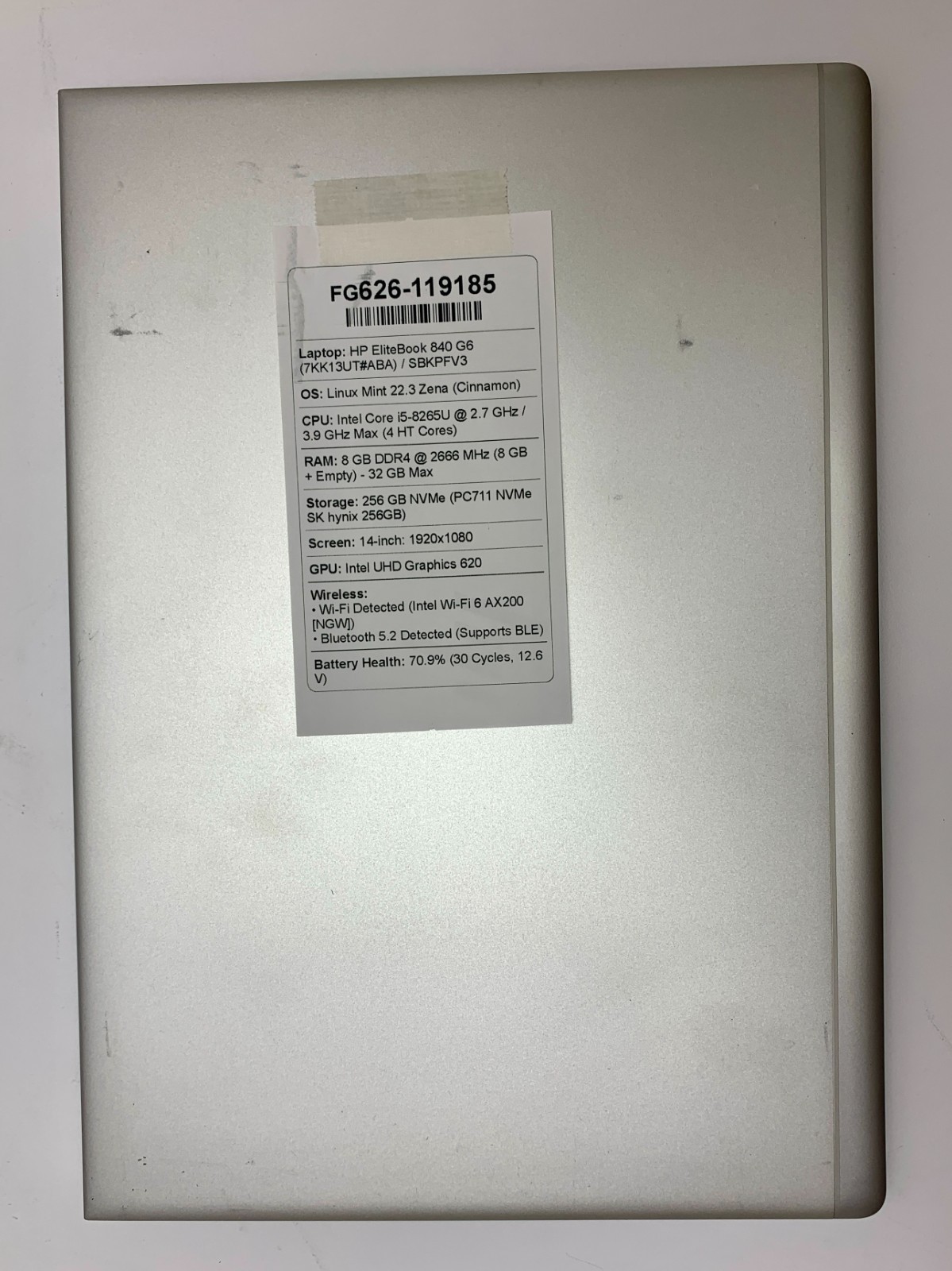 HP EliteBook 840 G6 | i5-8265U | 8GB RAM | 256GB NVMe | LINUX
