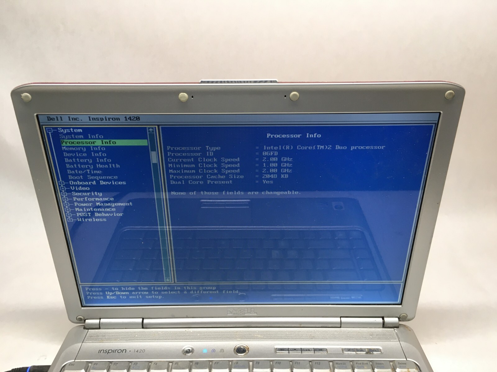 Dell Inspiron 1420 14″ (AS IS) Intel Core 2 Duo @ 2 GHz – JZ