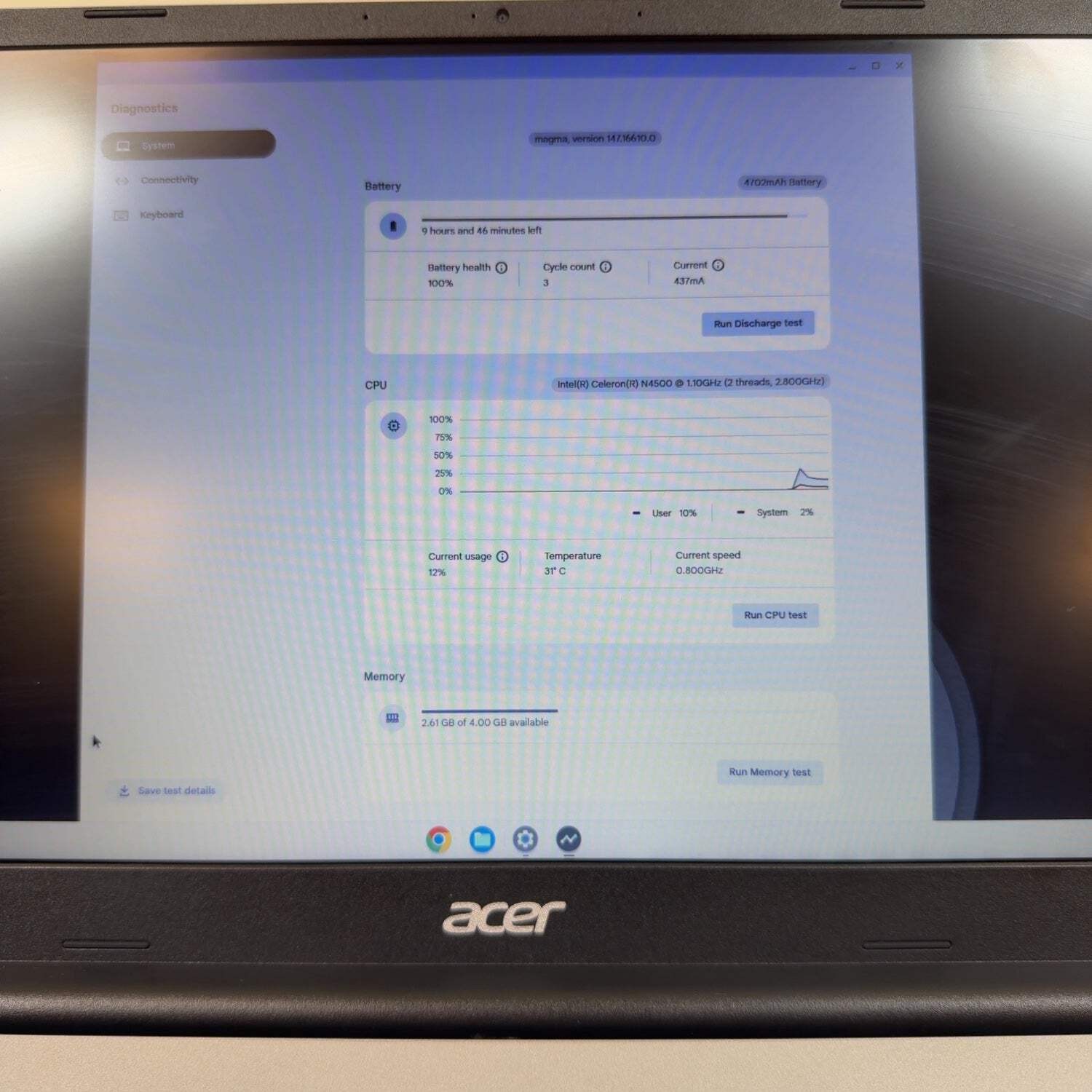 Acer Chromebook 315 CB315-4H-C0BR 15.6″ Celeron N4500 1.1GHz 4GB RAM 64GB SSD