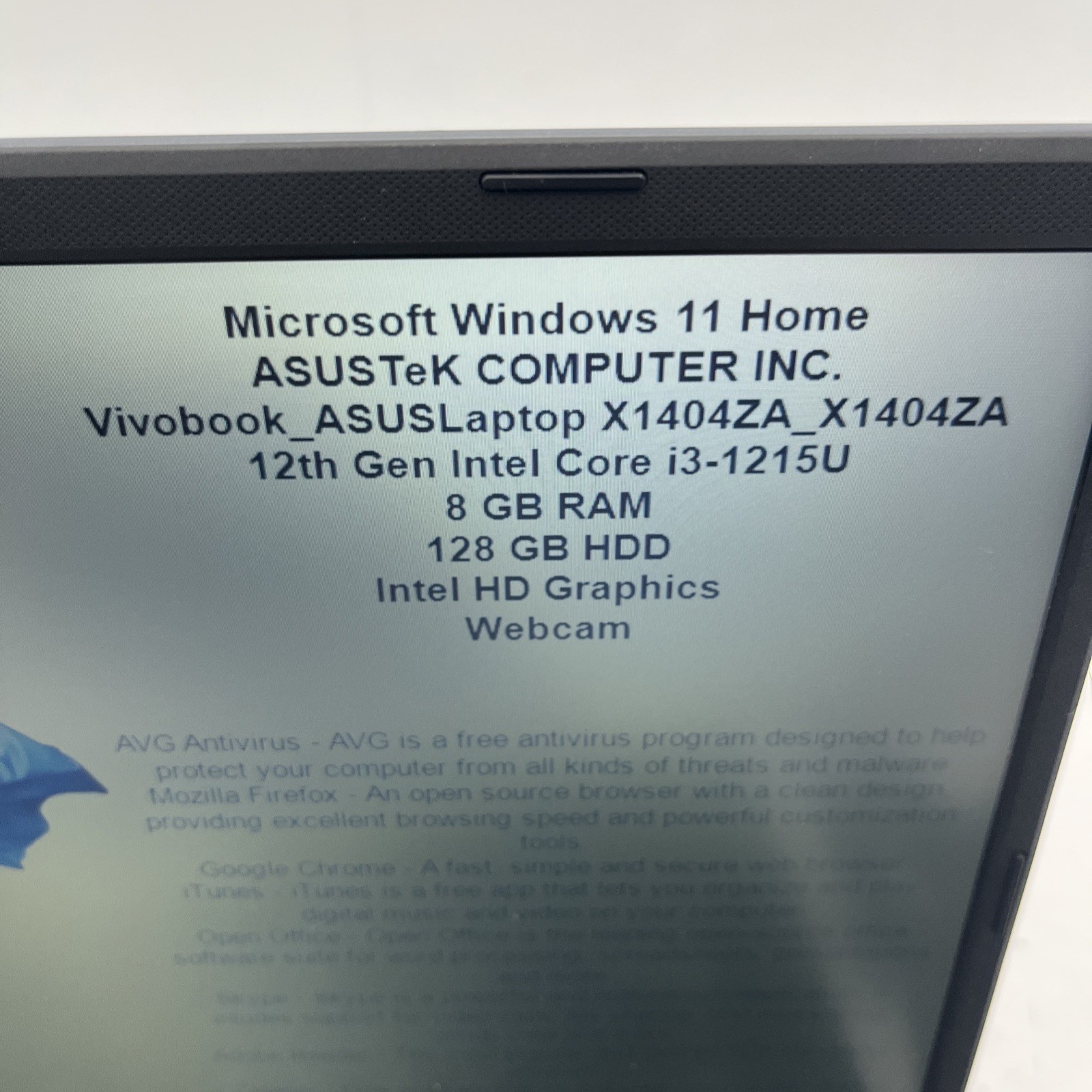 Asus Vivobook 14 X1404Z 14″ i3-1215U 1.2GHz 8GB RAM 128GB SSD