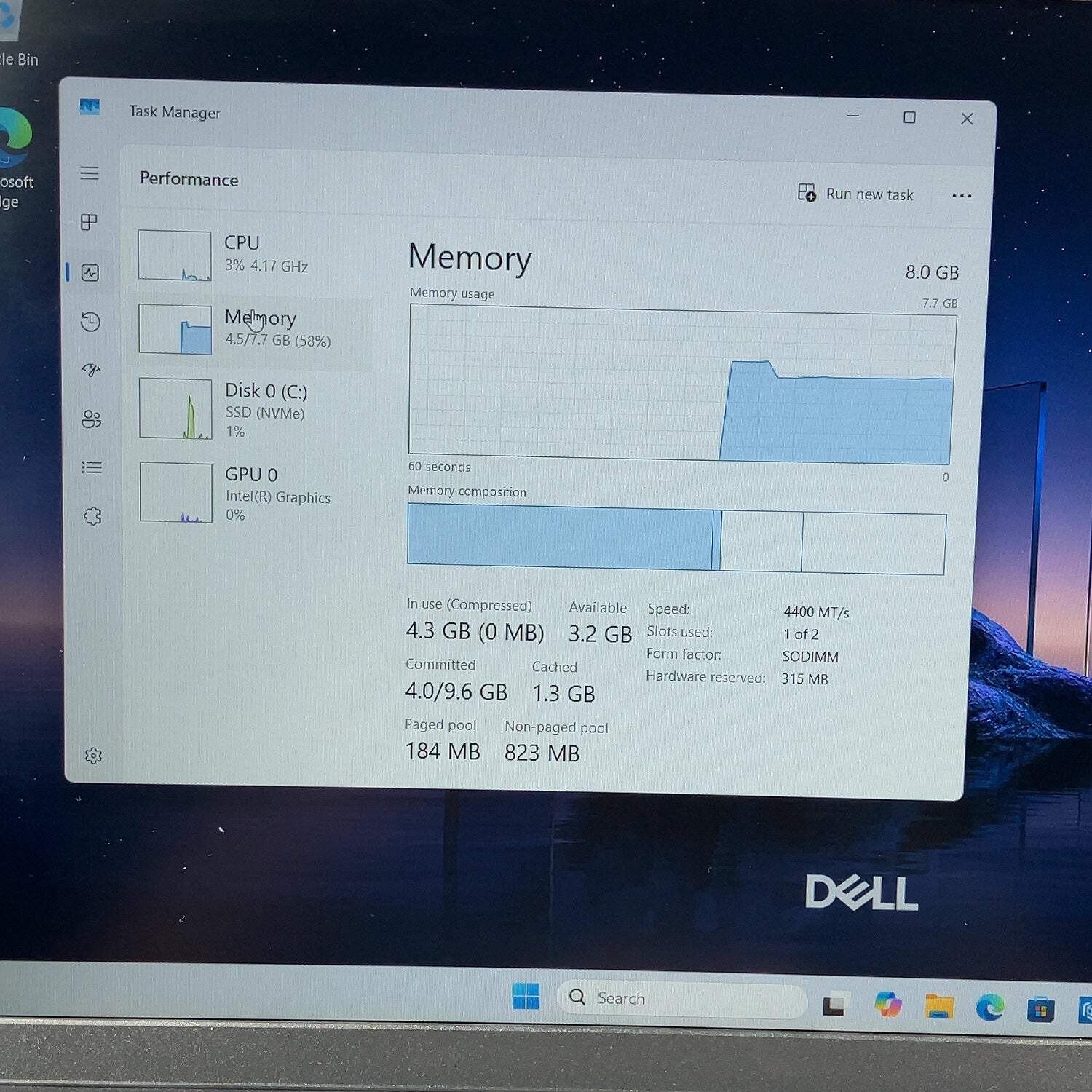 Dell 15 DC15250 15.6″ Core 3 100U 1.2GHz 8GB RAM 512GB SSD