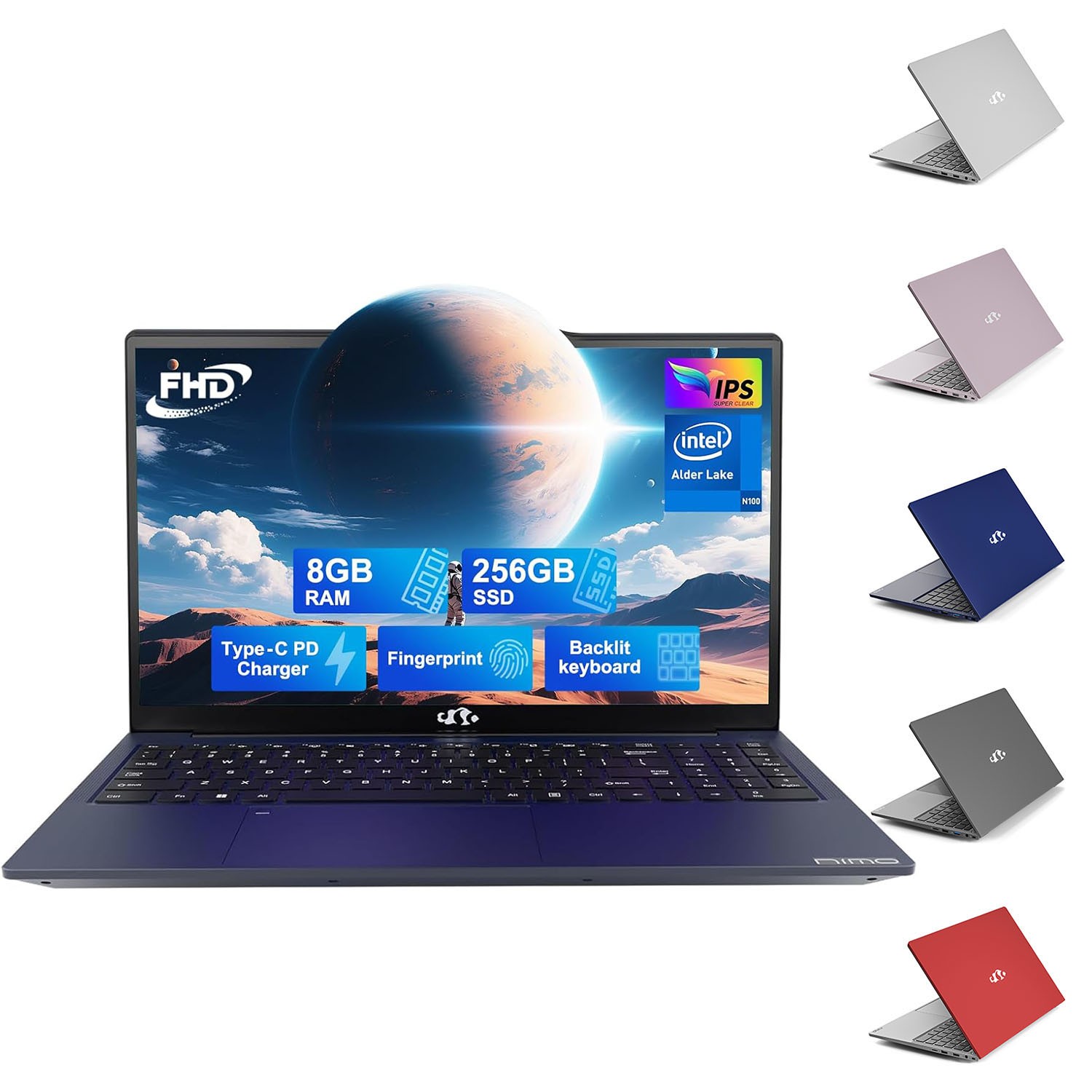 NIMO 15.6″ Laptop Intel Pentium Quad Core N100 8/16GB RAM 128/256/512GB/1TB SSD