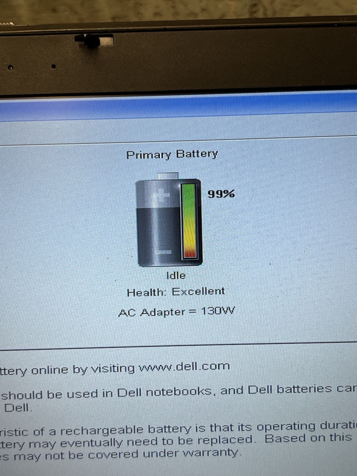 Dell E6540 i7 128 GB SSD 8GB RAM Ex bat Dell A/C