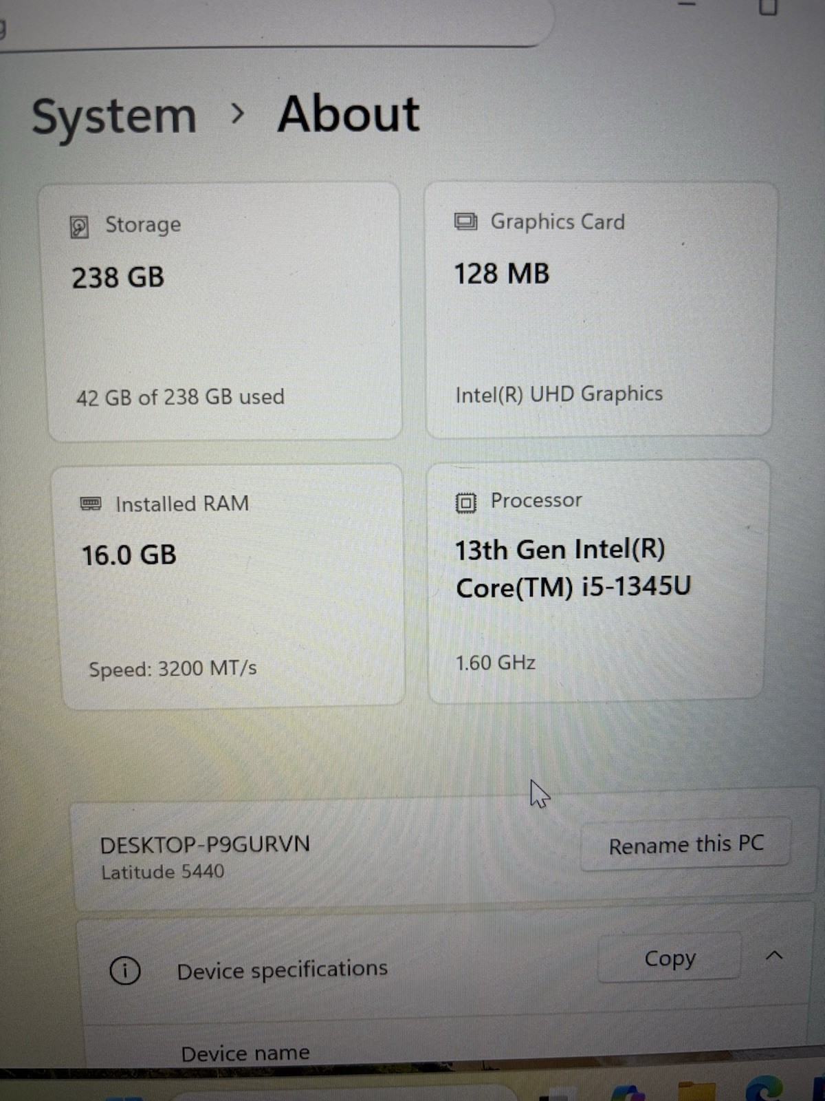 Dell Latitude 5440 13th Gen i5-1335U 16GB RAM 256GB SSD 14″ FHD Win11 Pro