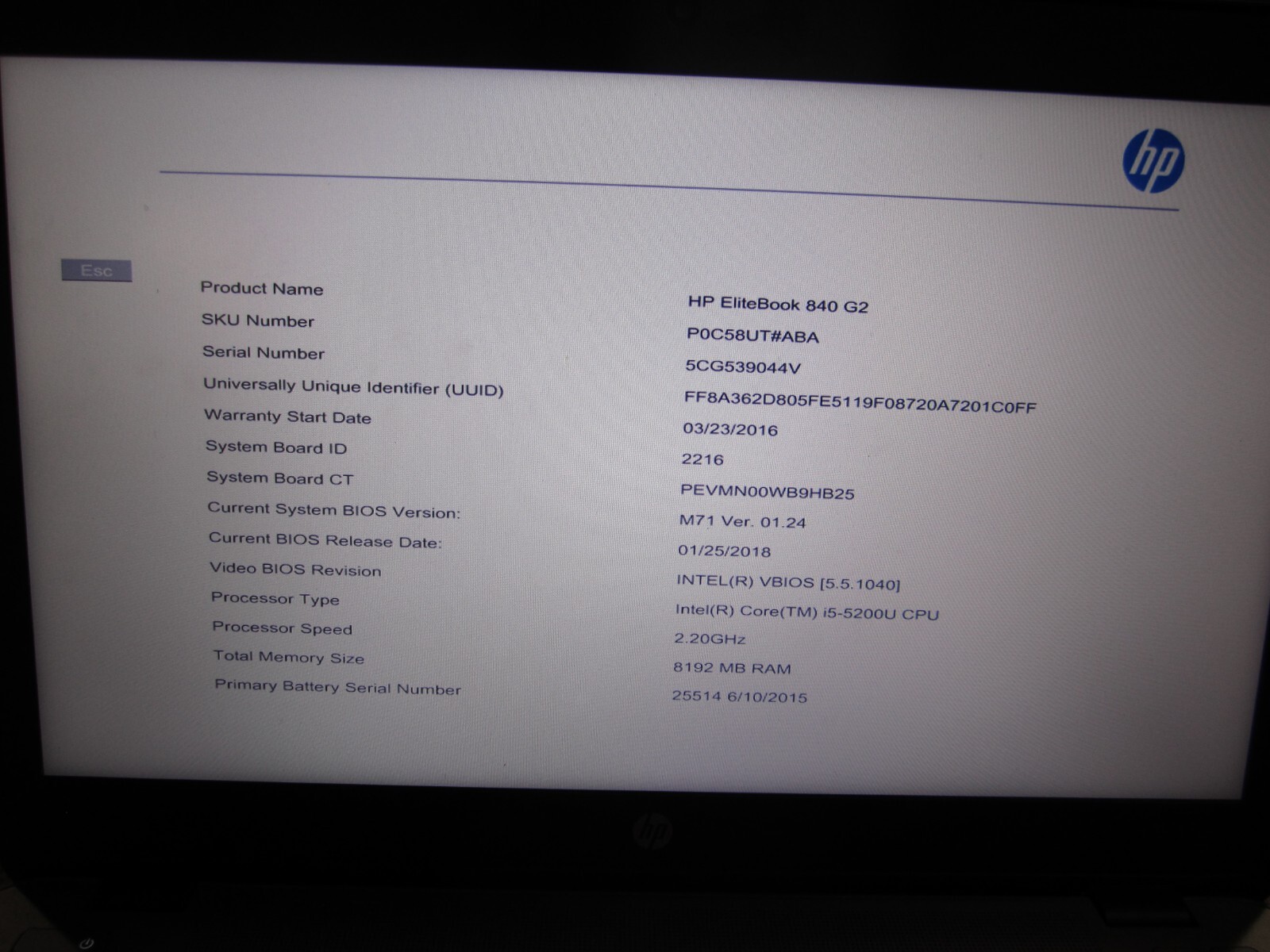 HP EliteBook 840 G2 Laptop Core i5 2.2 GHz 8GB RAM NEW 256GB SSD Win 10 Pro