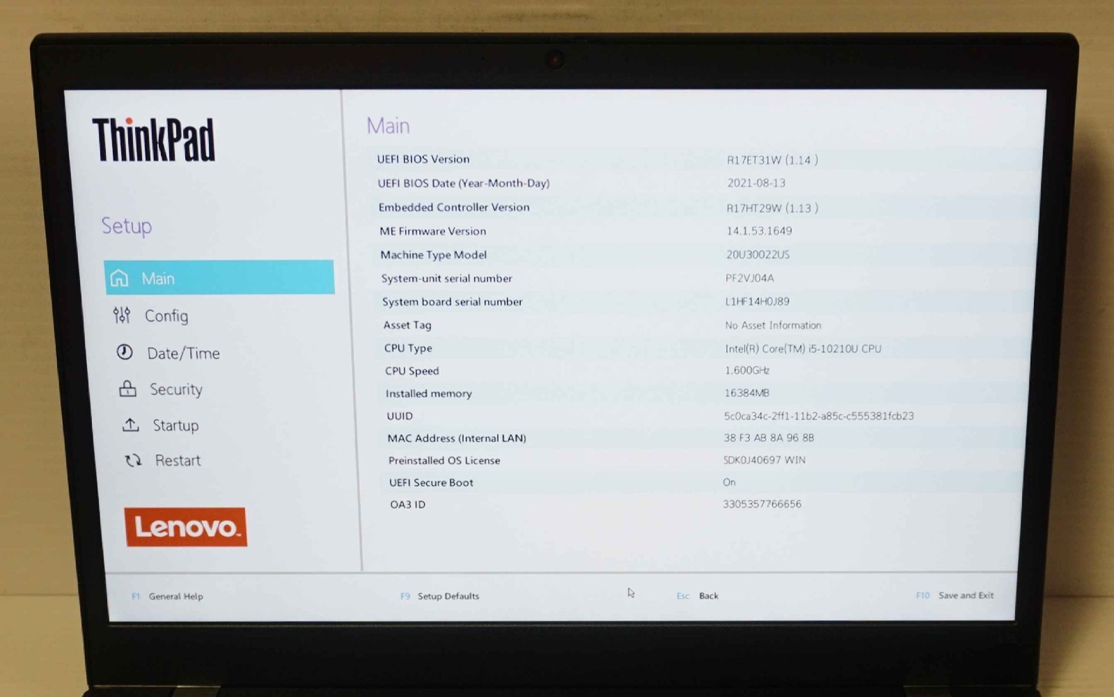 Lenovo ThinkPad L15 Gen 1 15.6″ FHD – Intel Core i5-10210U, 16GB RAM, 256GB NVMe