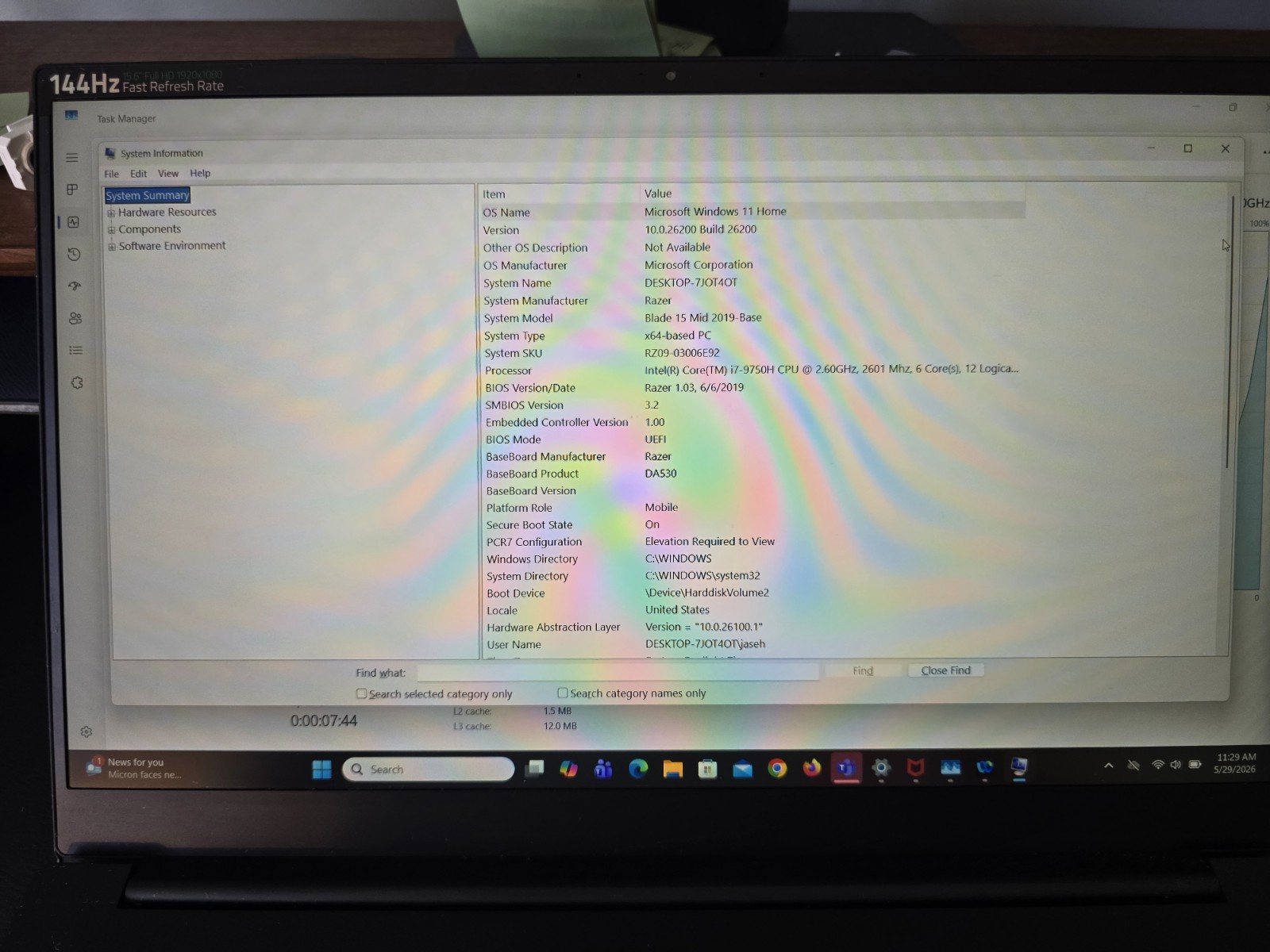 Razer Blade 15 Base 144Hz FHD i7-9750H 16GB 512GB SSD RTX 2060