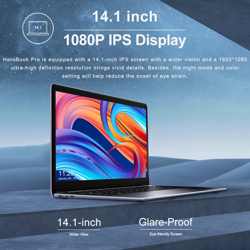 CHUWI Laptop 14” HD Intel Celeron N4000 8GB 256GB SSD Webcam Windows 11 H