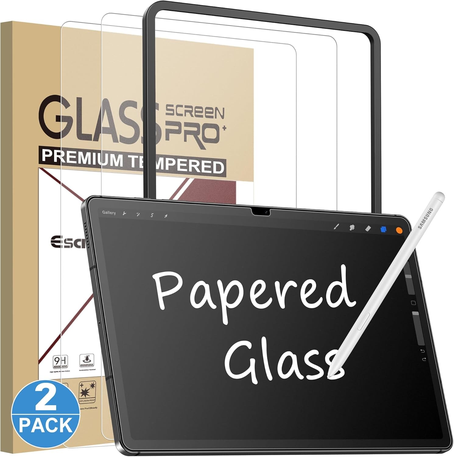 2 Pack Like Paper Glass Screen Protector for Samsung Galaxy Tab S10 Lite/S10 FE/