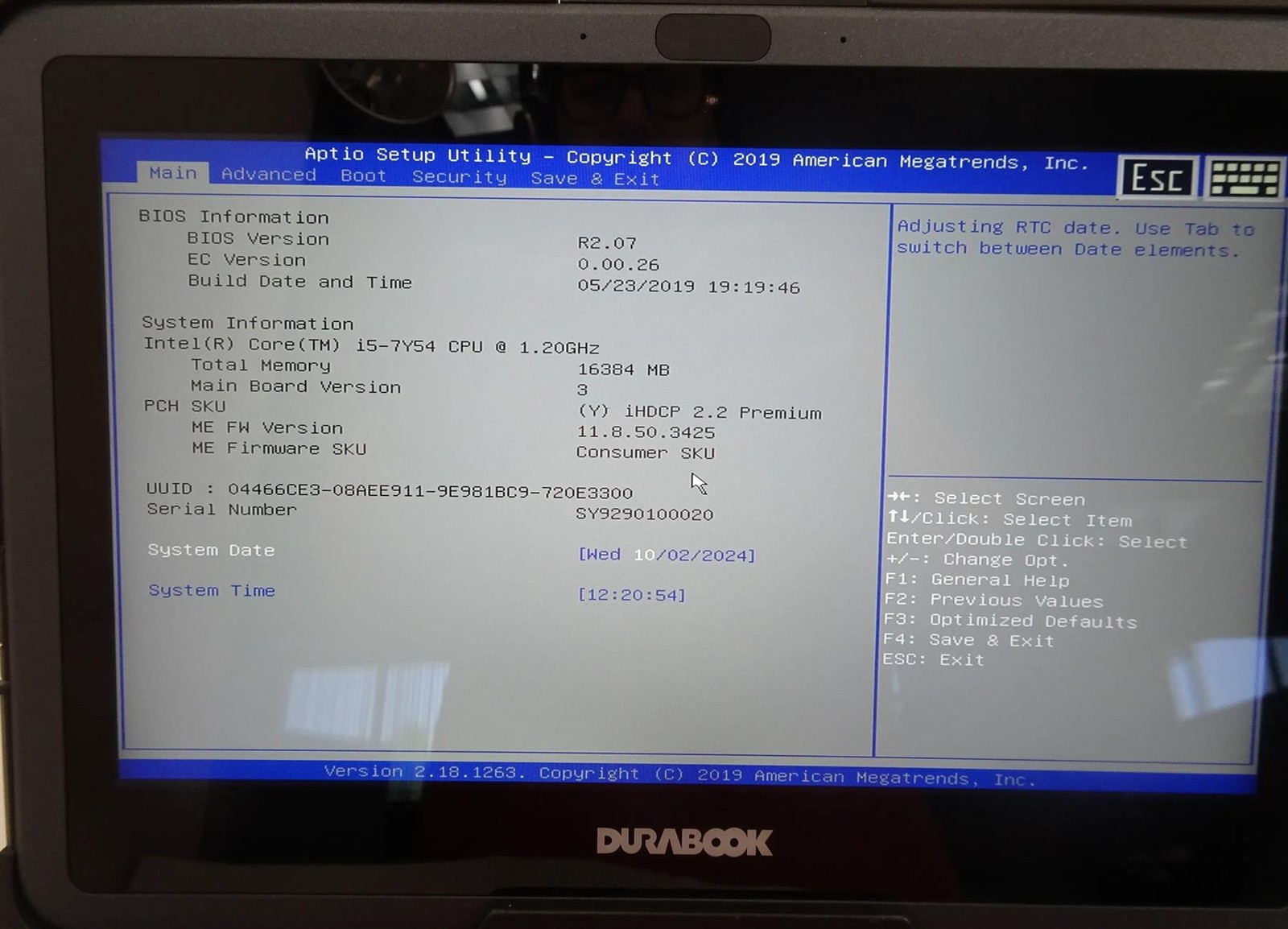 DURABOOK U11 Rugged 11.6″ Core i5-7Y54 1.20GHz 16GB No SSD Touch Screen