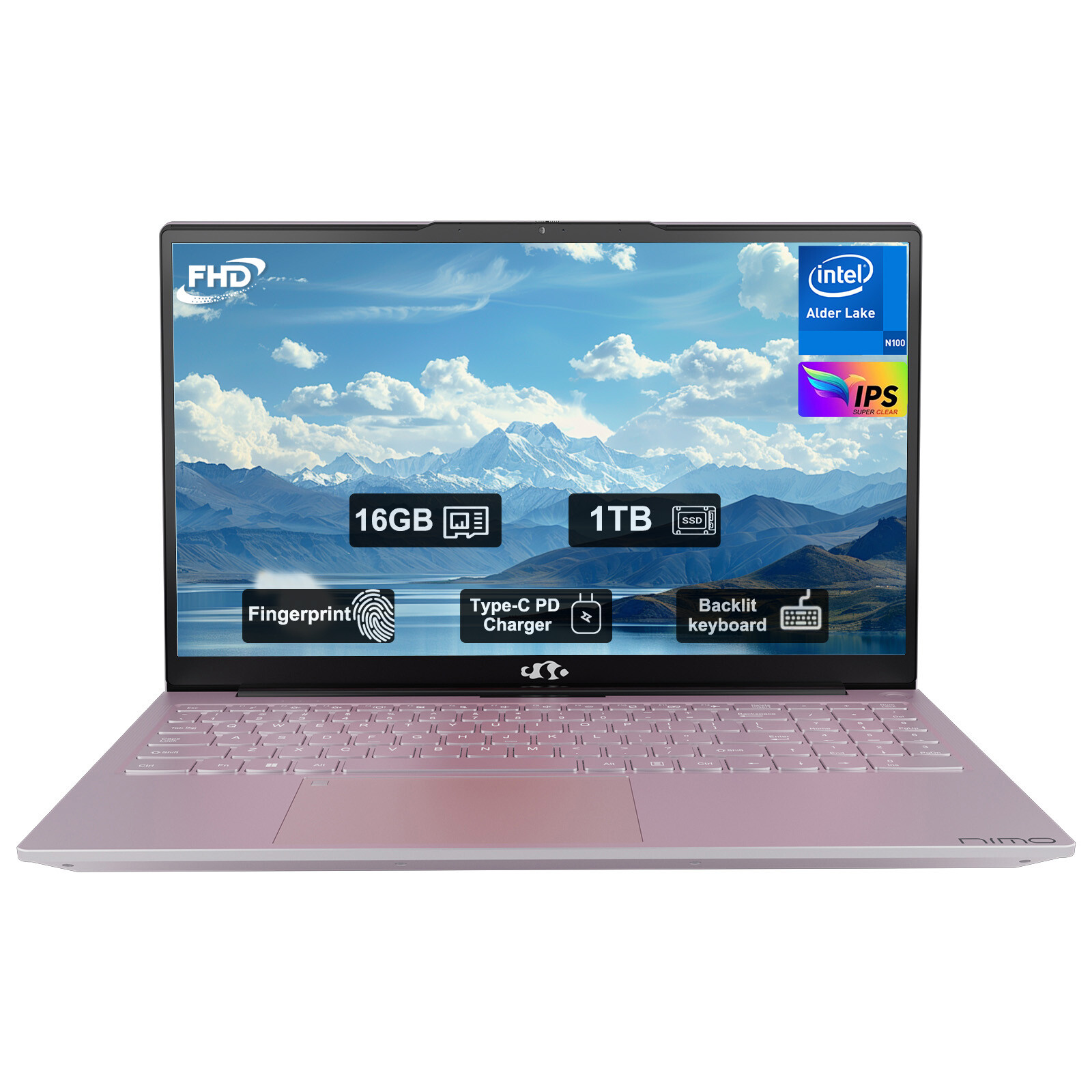 NIMO 15.6 Laptop 16GB RAM 1TB SSD Intel Pentium Quad-Core N100 Windows 11 3.4GHz