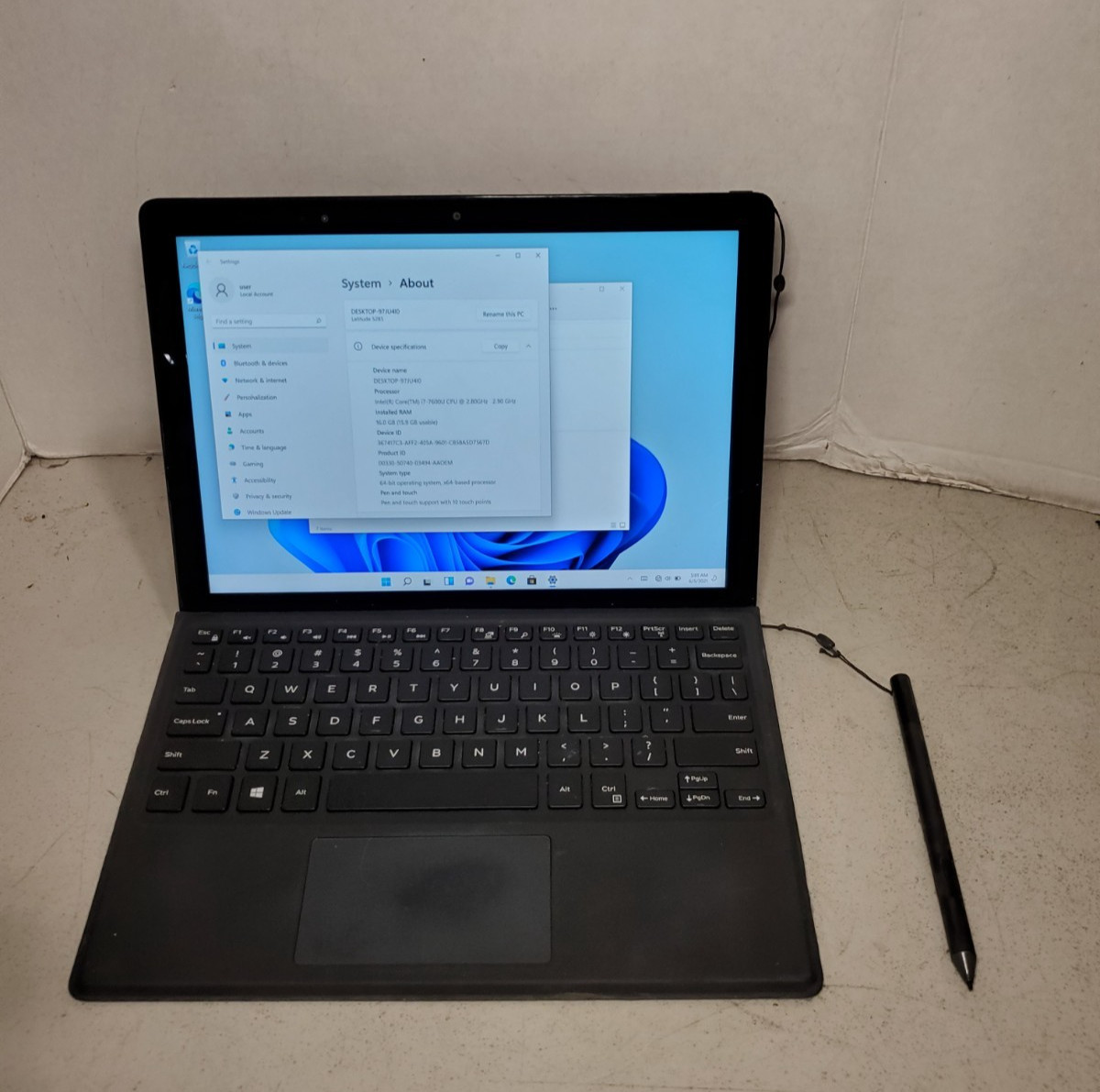 Dell Latitude 5285 i7-7600U 16GB RAM 256GB SSD Win11 CRACKED LCD! #69