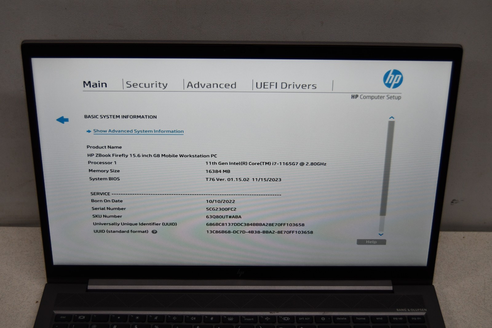 ^ HP ZBook Firefly 15 G8 Intel i7-1165G7 @ 2.8GHz 16GB Ram 512GB SSD Win 11