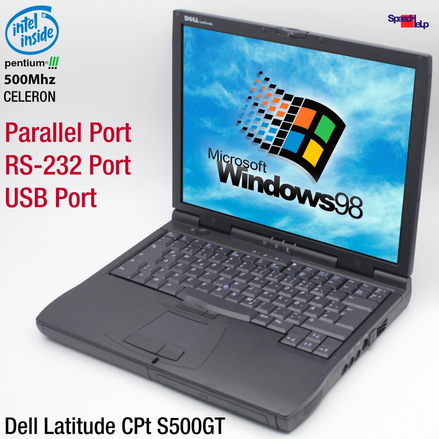 Dell Latitude Cpt S500Gt Notebook Laptop Windows 98 Parallel Port 256Mb Tv-Out
