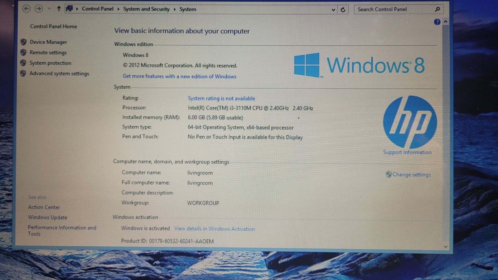 HP Pavilion g7 Laptop Intel Core i3 6GB RAM 500GB HDD Windows 8 17.3” Dolby