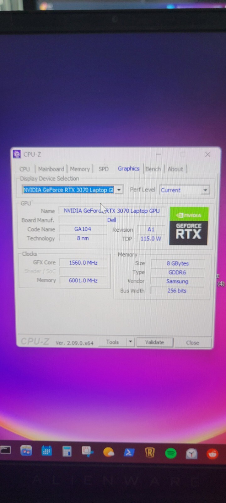 ALIENWARE P109F GAMING LAPTOP, AMD Ryzen 9 5900HX, RTX 3070 GPU, 1TB, 16gb RAM