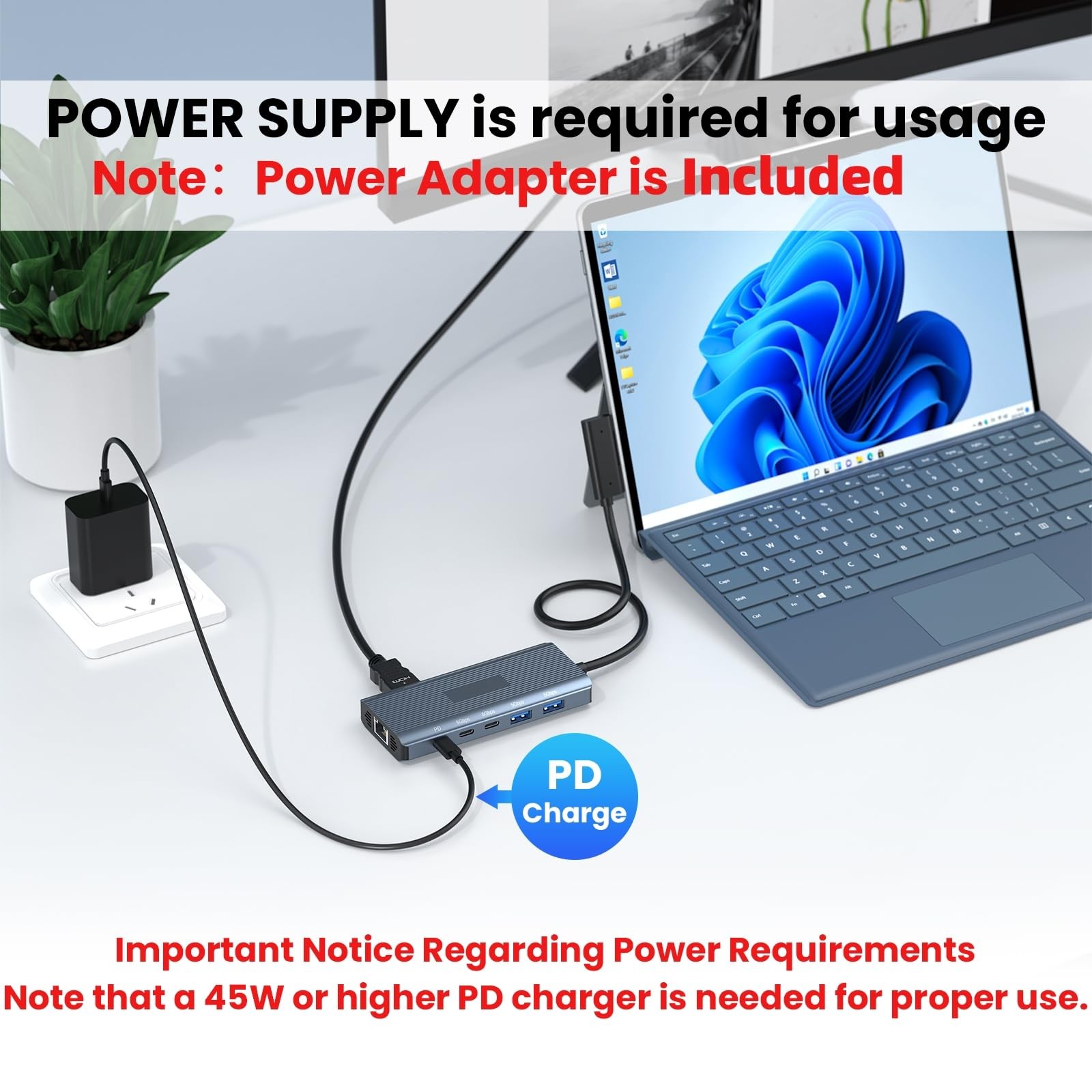 New MS Surface 11-in-1 Docking Station 4K@60HZ HDMI – Travel Hub