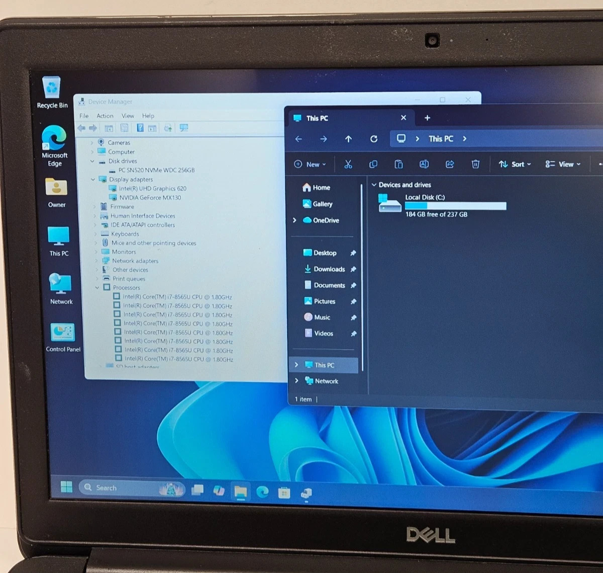 Dell Latitude 3500 i7-8565U 8GB RAM 256GB SSD NVIDIA M130 Win 11 Office 2021