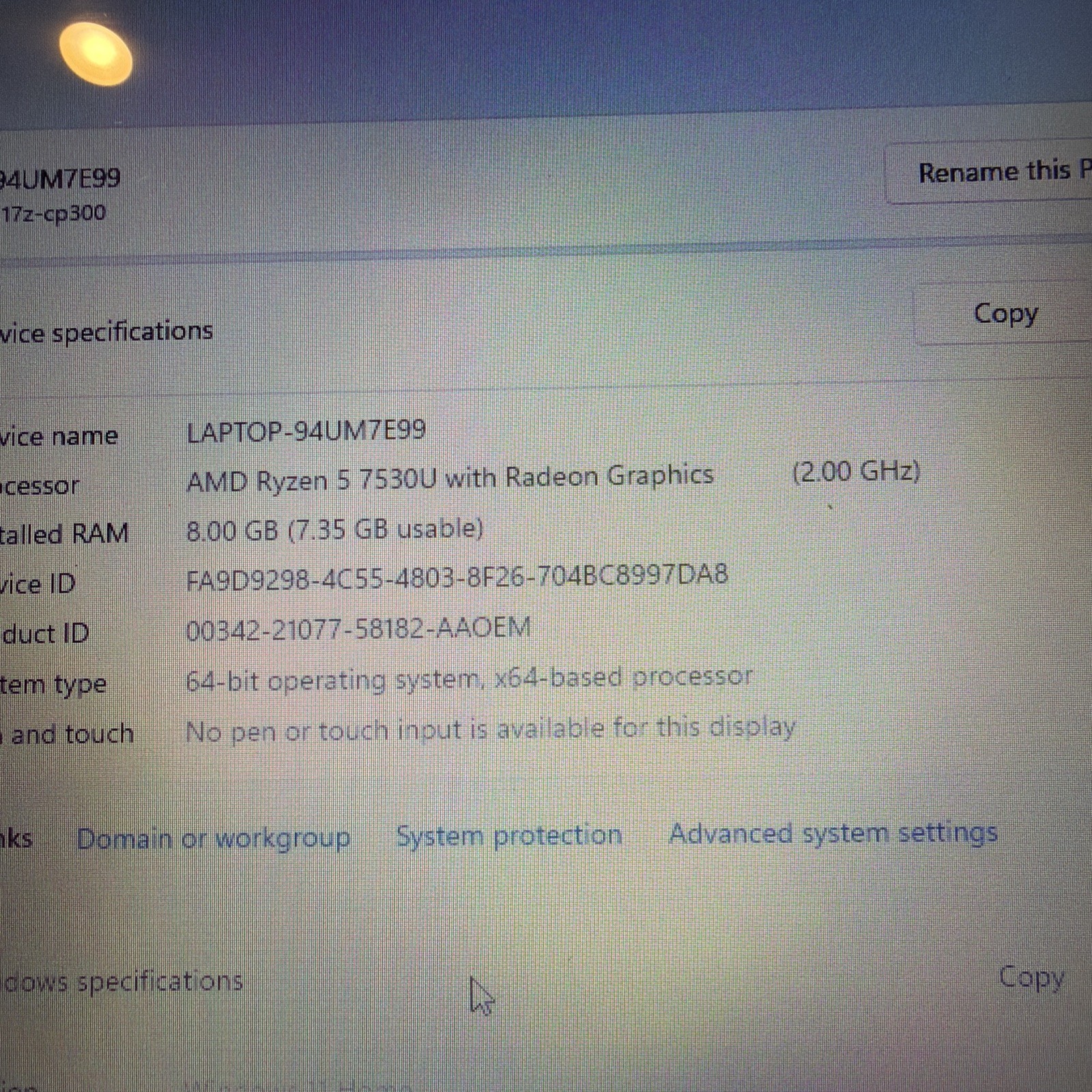 HP 17Z-CP300 17.3” FHD Laptop AMD Ryzen 5-7530U 8GB RAM 128GB SSD Windows 11