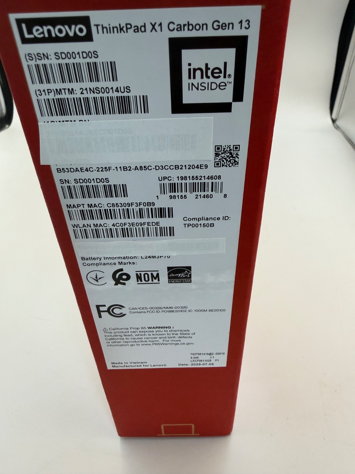 Lenovo ThinkPad X1 Carbon Gen 13 Aura 14″ Ultra 7 32GB 512GB OLED 21NS0014US NEW