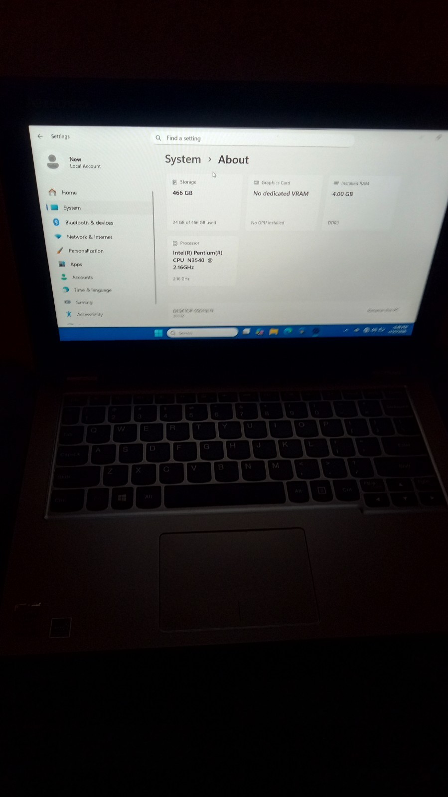 Lenovo N3540@2.16ghz 500gb ssd 4gb ram