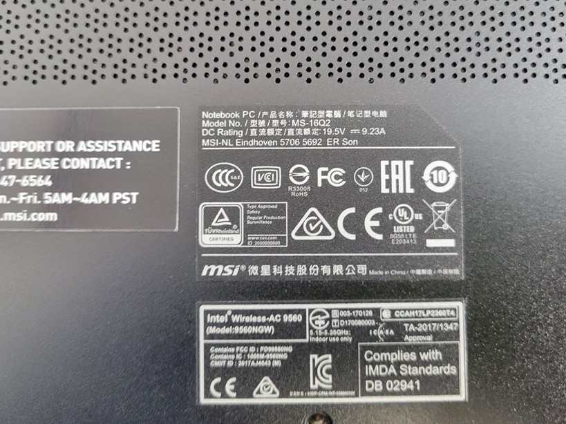 MSI GS65 Stealth Thin MS-16Q2 Laptop Intel Core I7-8750H 32GB SEE NOTES