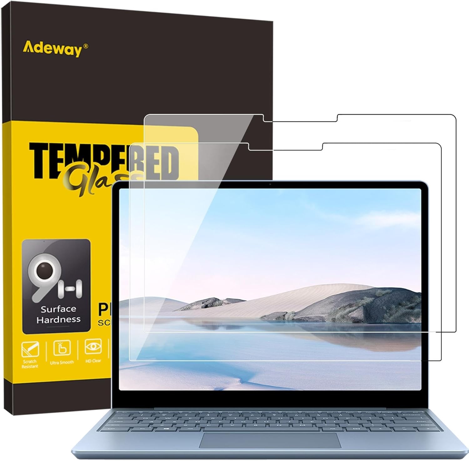 Tempered Glass Screen Protector for Surface Laptop Go 2 12.4 inch, 9H Hardness