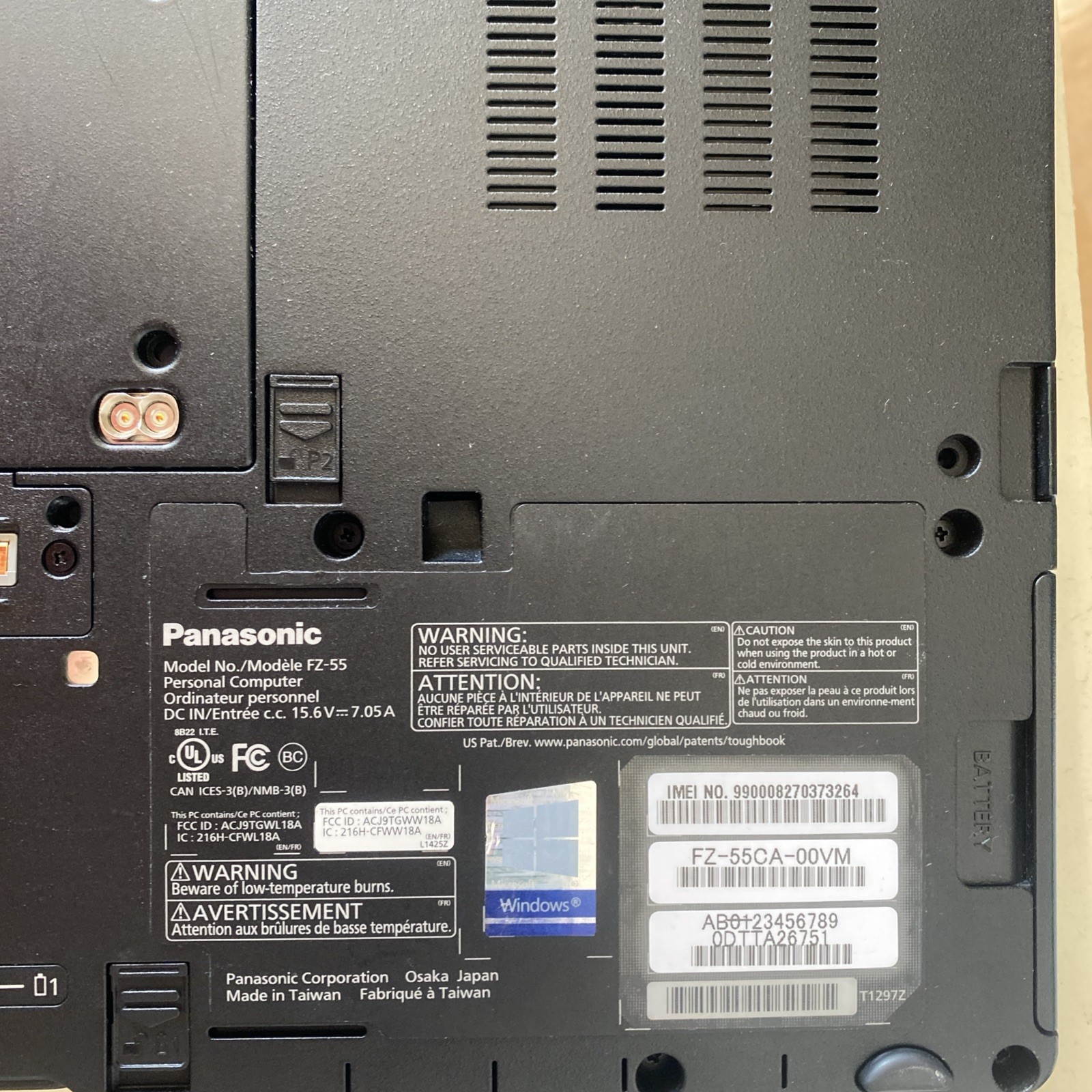 Panasonic Toughbook fz-55 i7 8665U 1.9GHz 16GB 1TB SSD Win 11P GPS Passed Tests