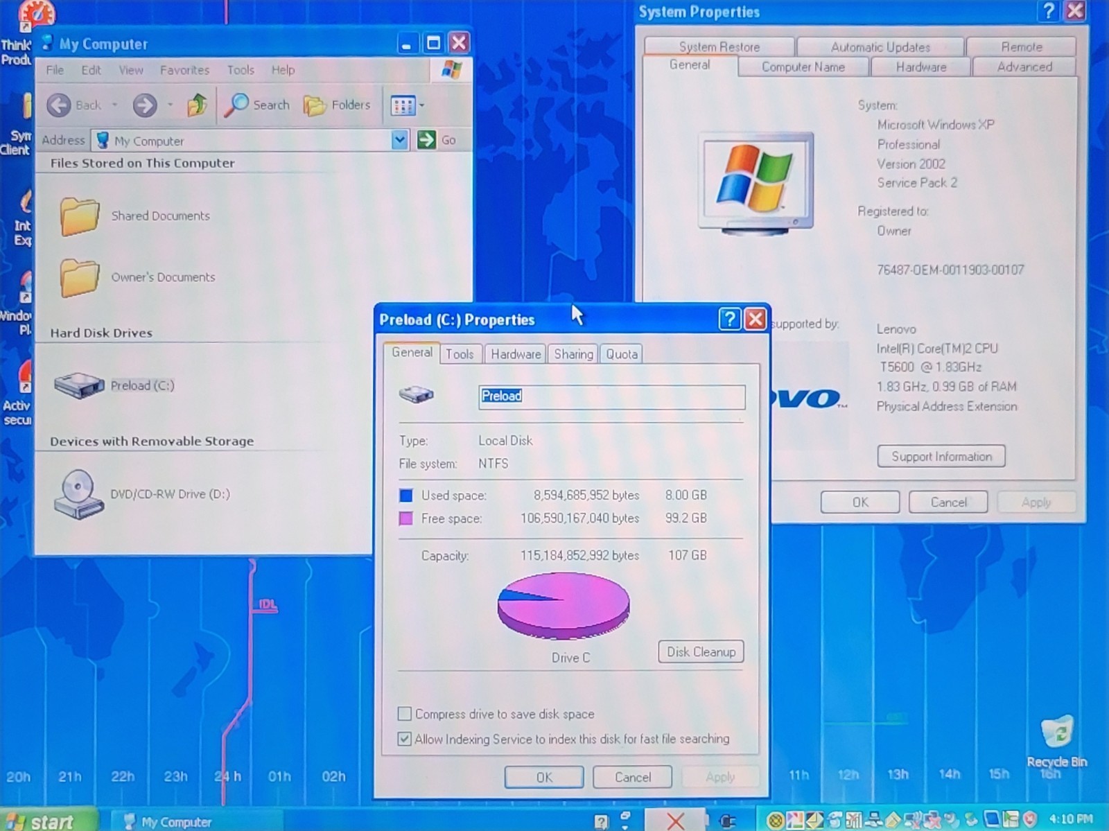 Vintage IBM Thinkpad R60 1.83Ghz 1GB Memory 120GB Windows XP Professional