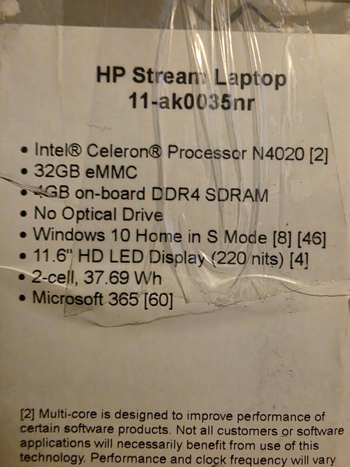 HP Stream 11-AK0035NR 11.6″ Celeron N4000 1.101 4GB RAM 32GB SSD